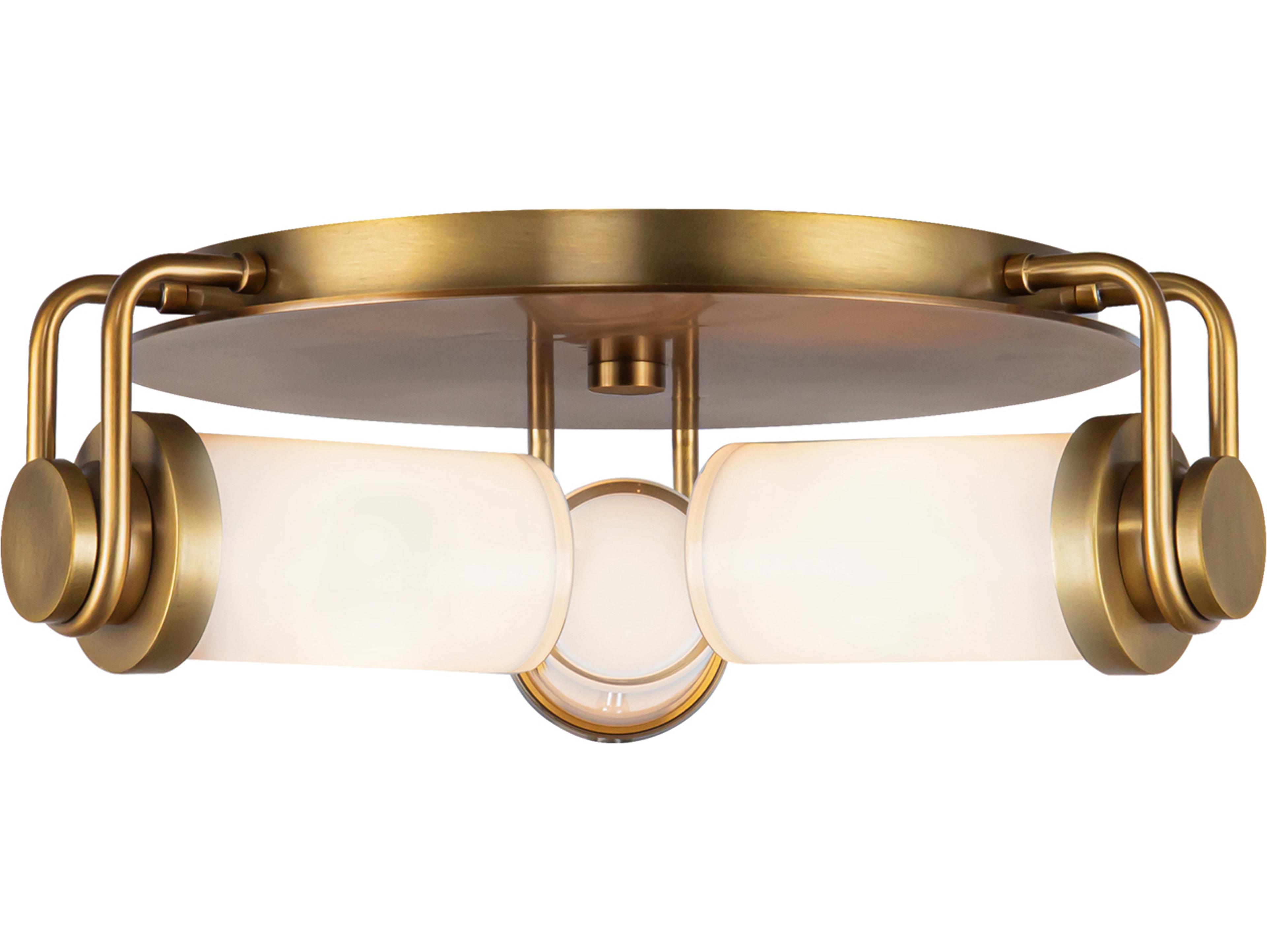Alora Lighting Wynwood 3-Light Vintage Brass Round Flush Mount