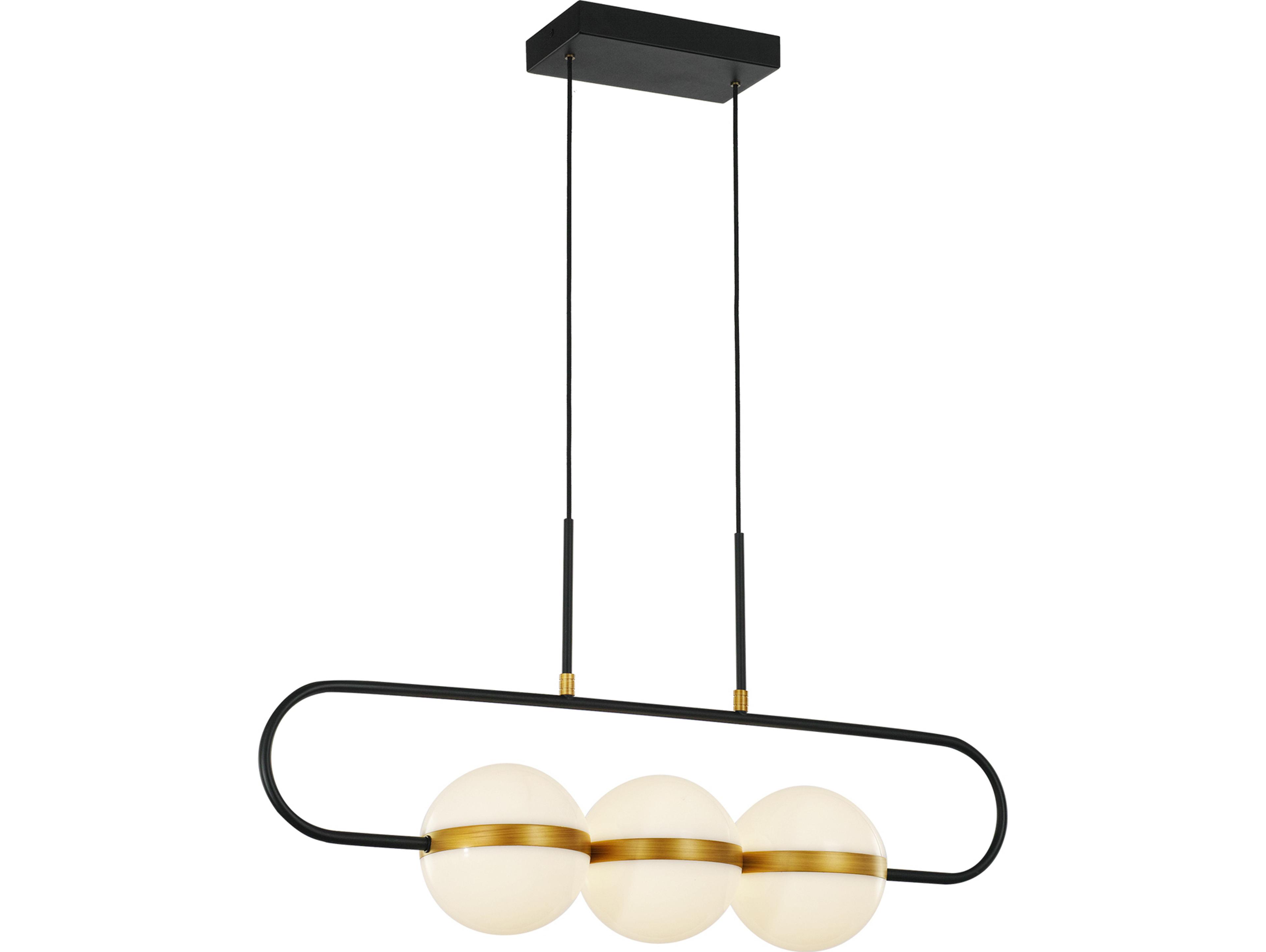 Alora Lighting Tagliato Matte Black Brushed Gold Globe Island Pendant