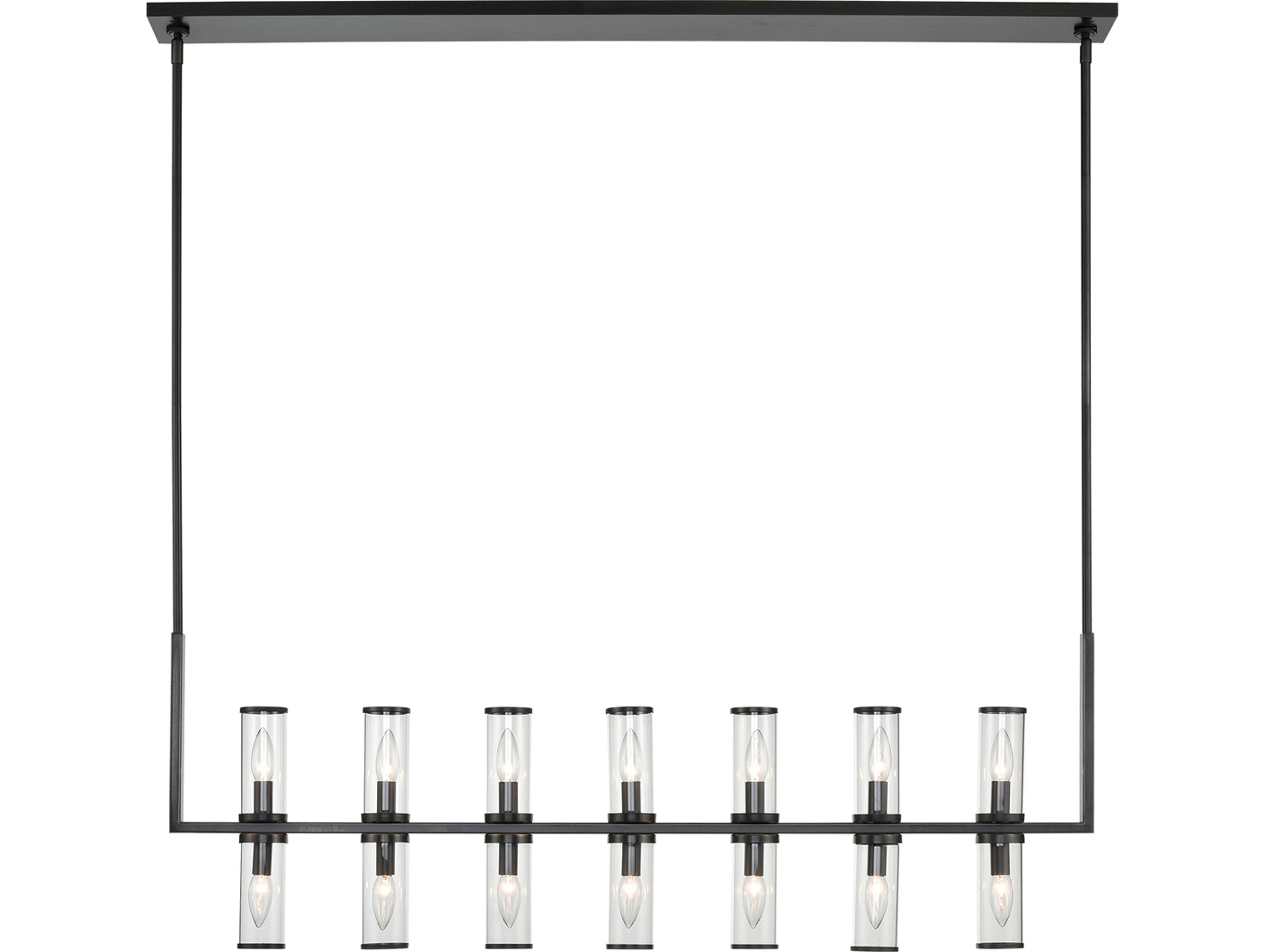 Alora Lighting Revolve 14-Light Urban Bronze Black Cylinder Linear Island Pendant
