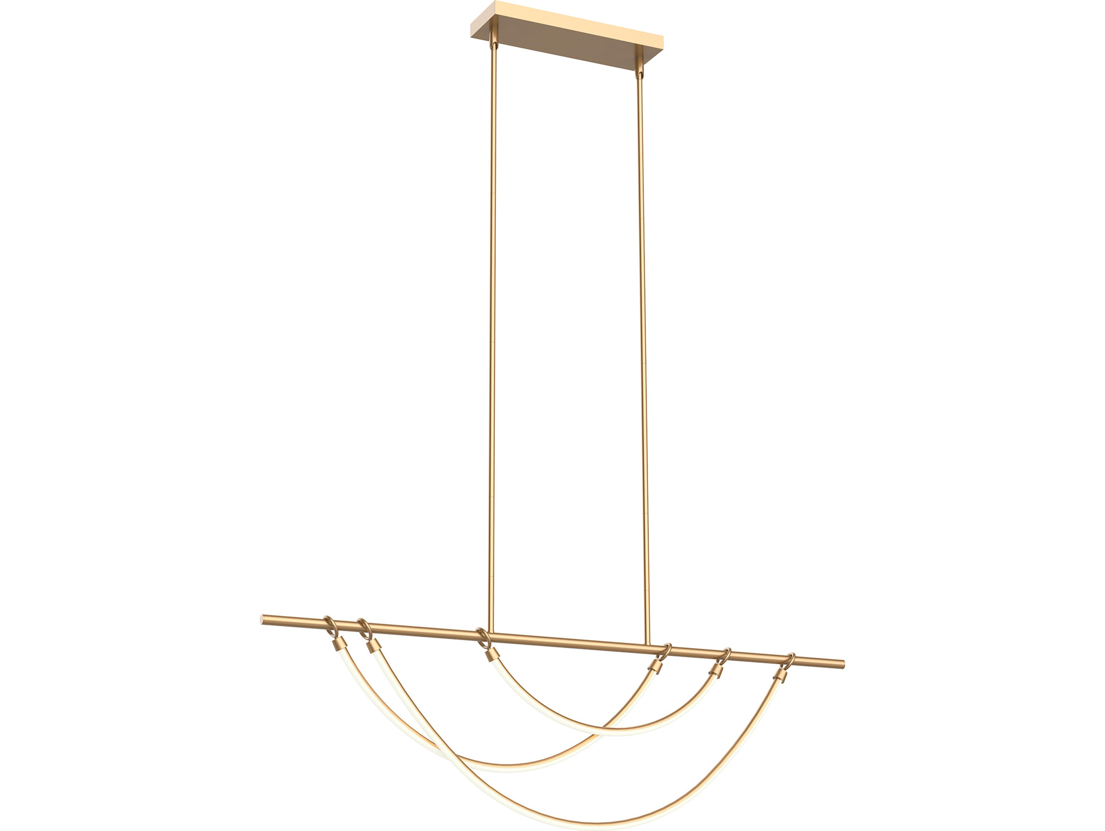 Alora Lighting Aryas Vintage Brass Linear Island Pendant