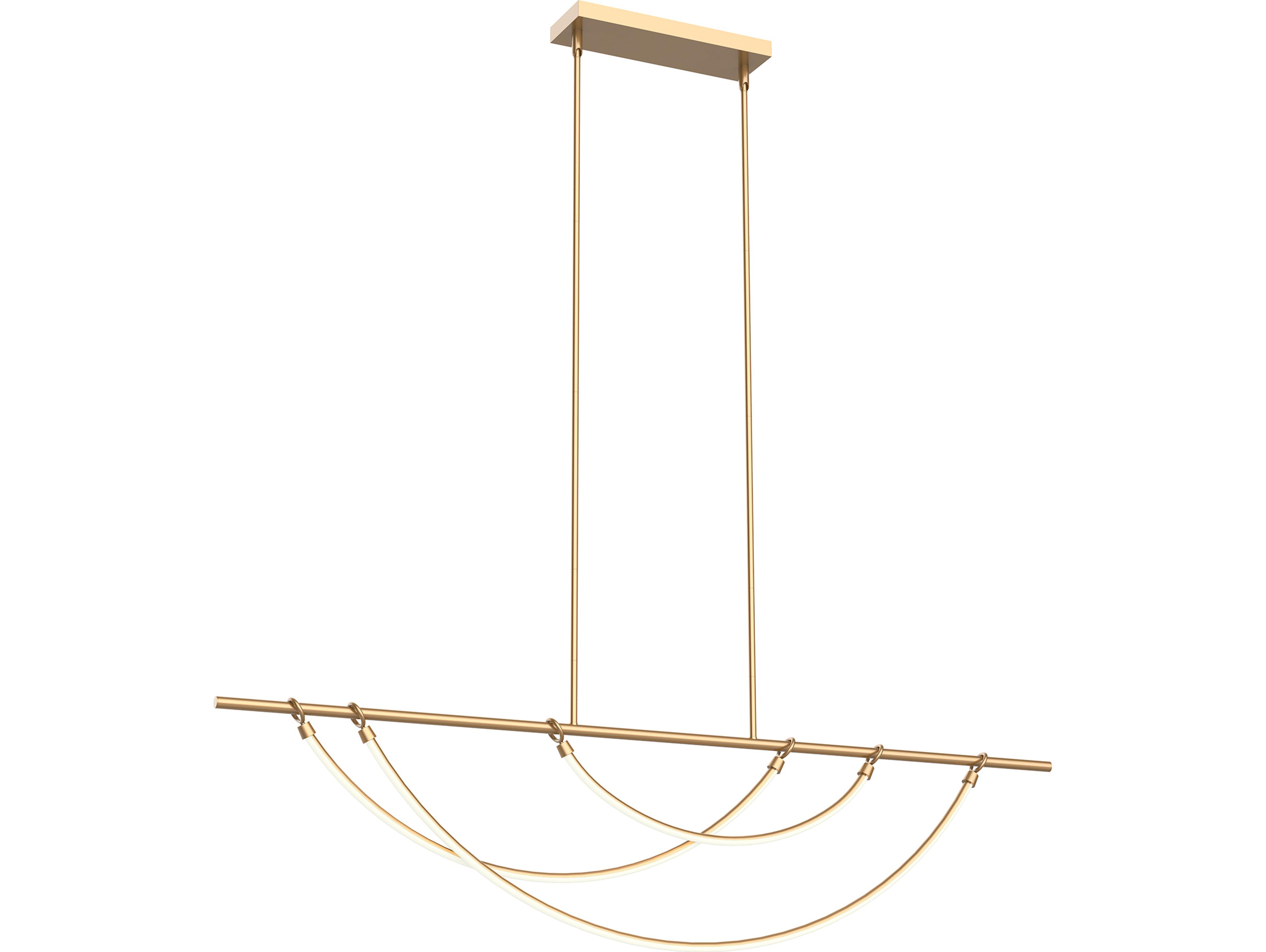 Alora Lighting Aryas Vintage Brass Linear Island Pendant