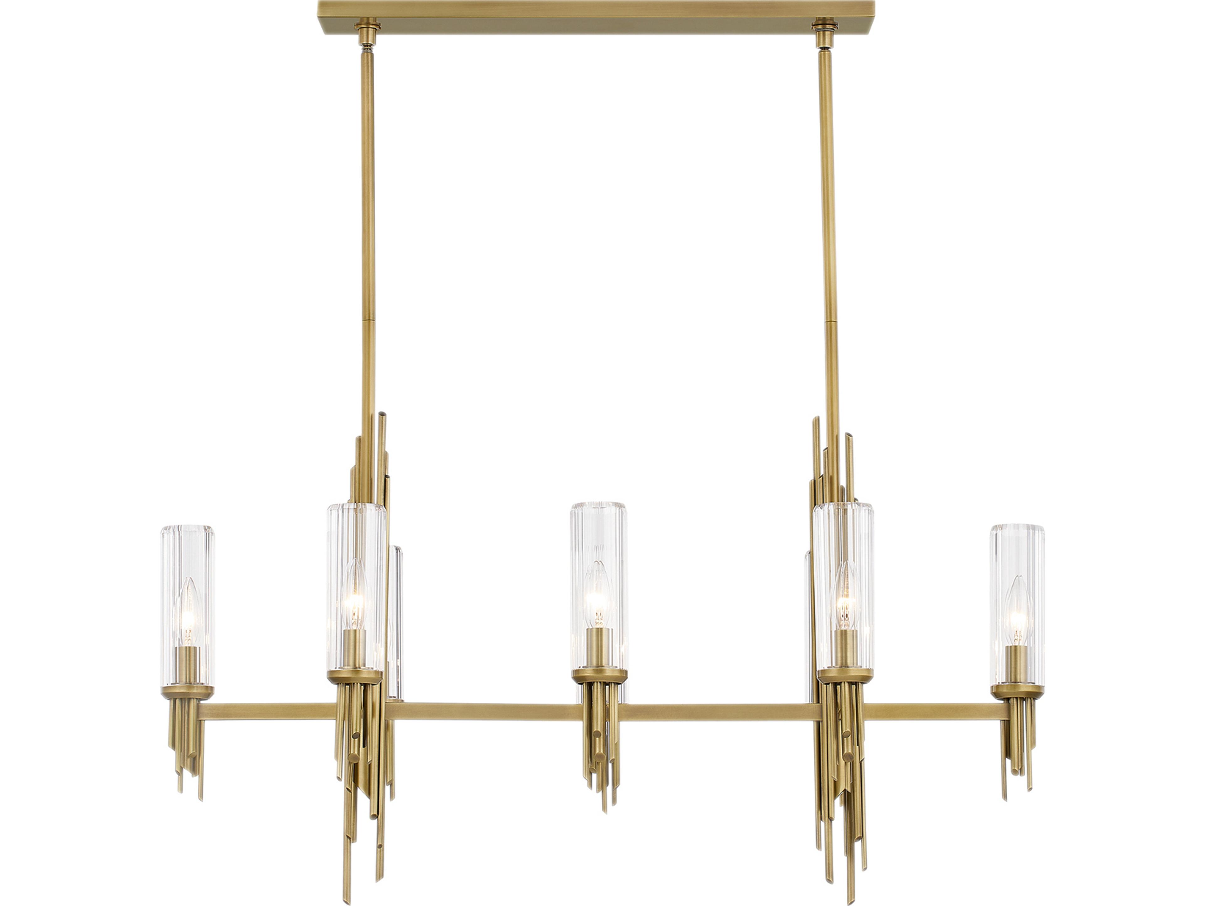 Alora Lighting Torres 8-Light Vintage Brass Gold Island Pendant