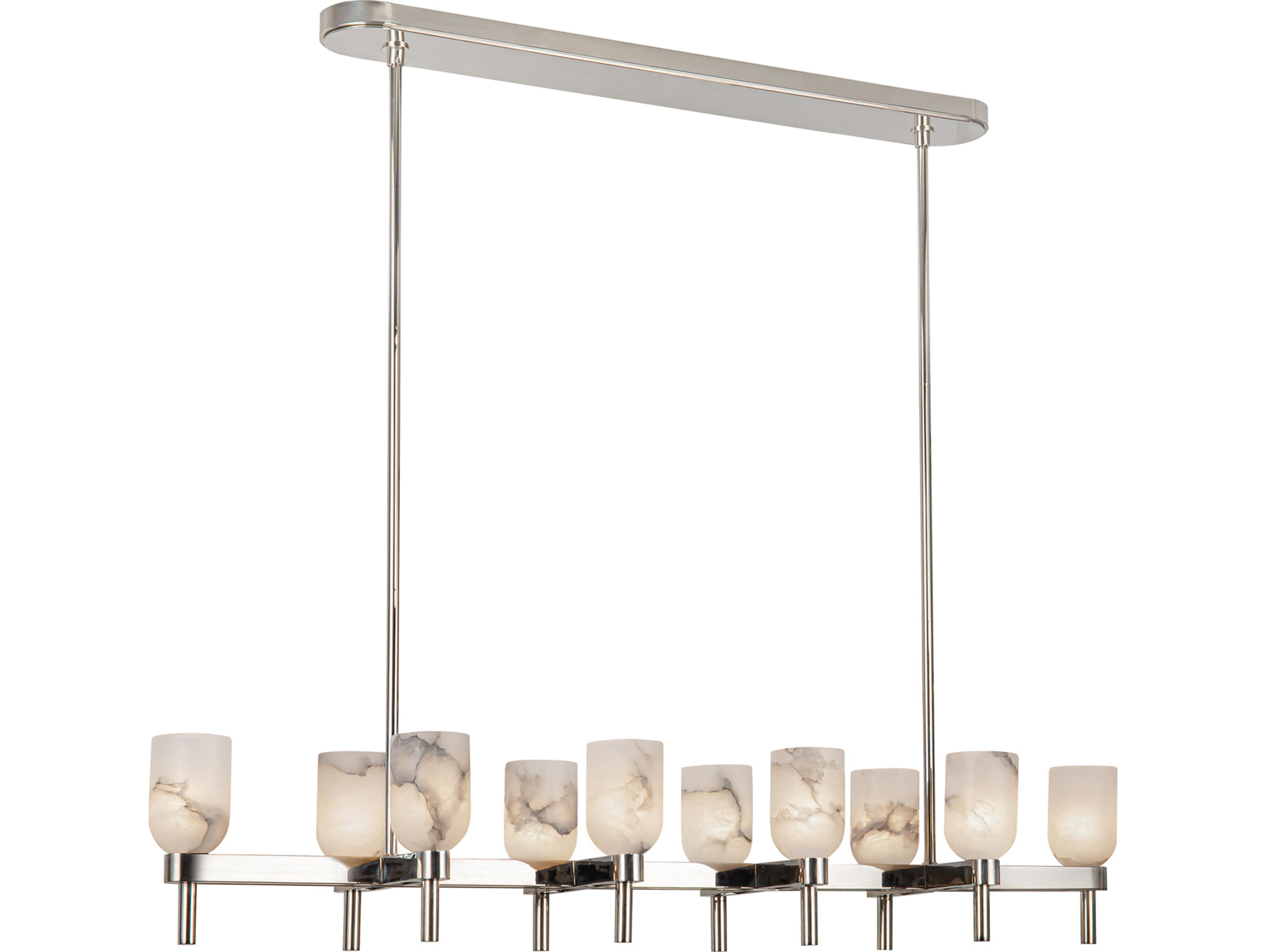 Alora Lighting Lucian 10-Light Polished Nickel Linear Island Pendant