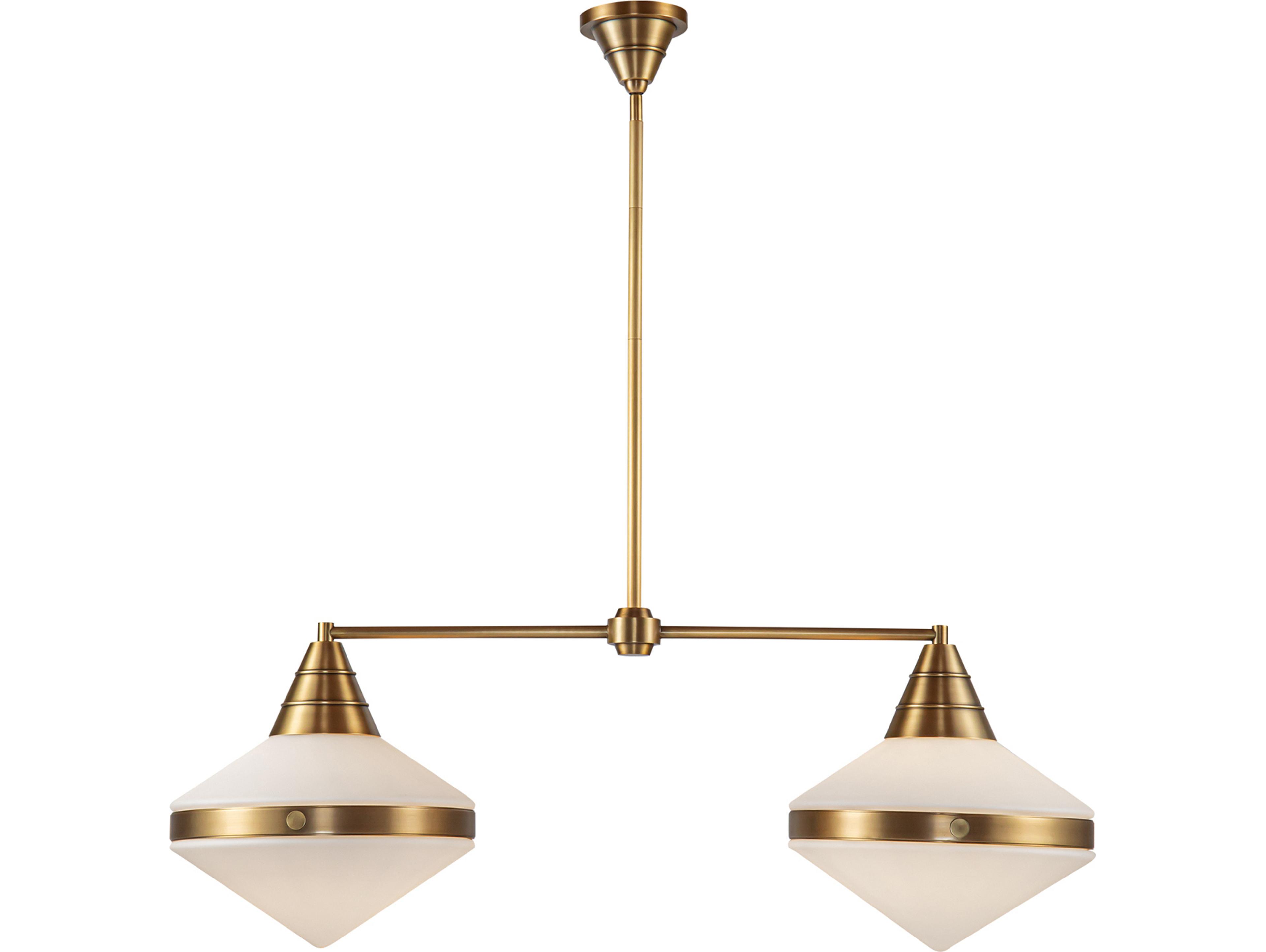 Alora Lighting Willard 2-Light Vintage Brass Geometric Island Pendant