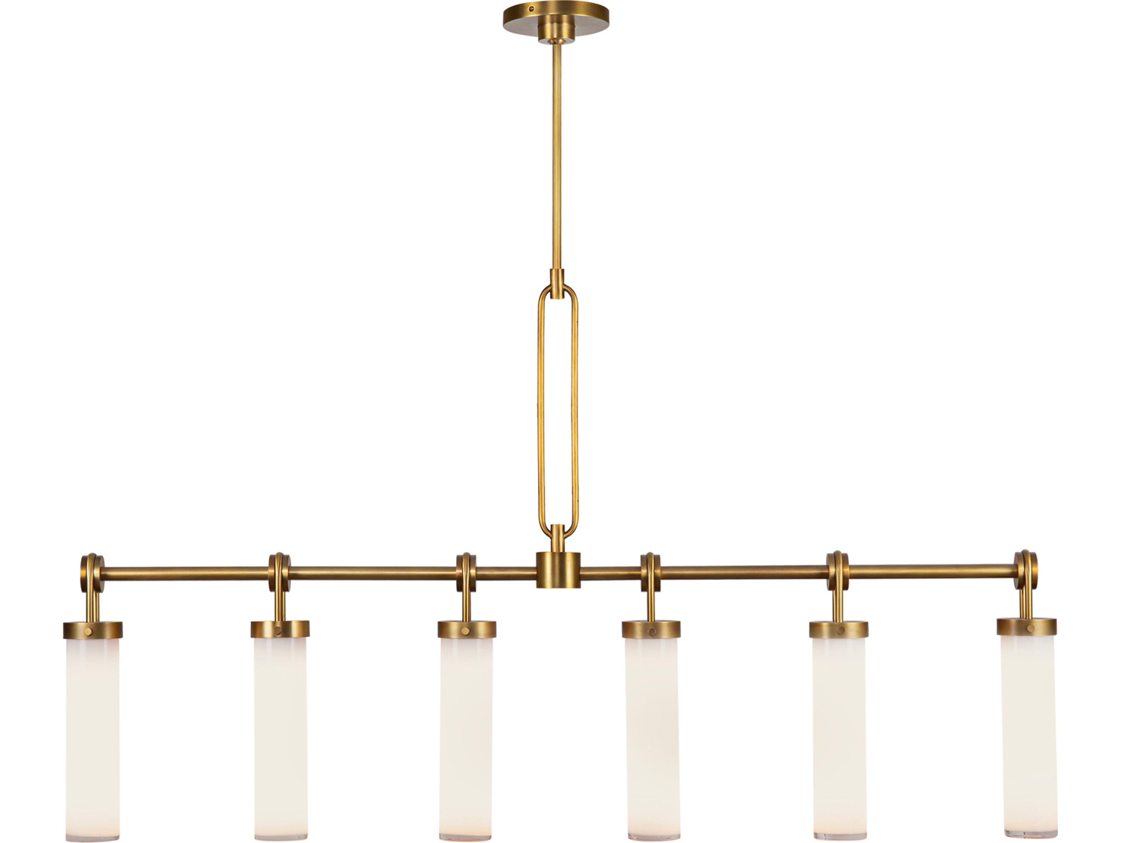 Alora Lighting Wynwood 6-Light Vintage Brass Linear Island Pendant