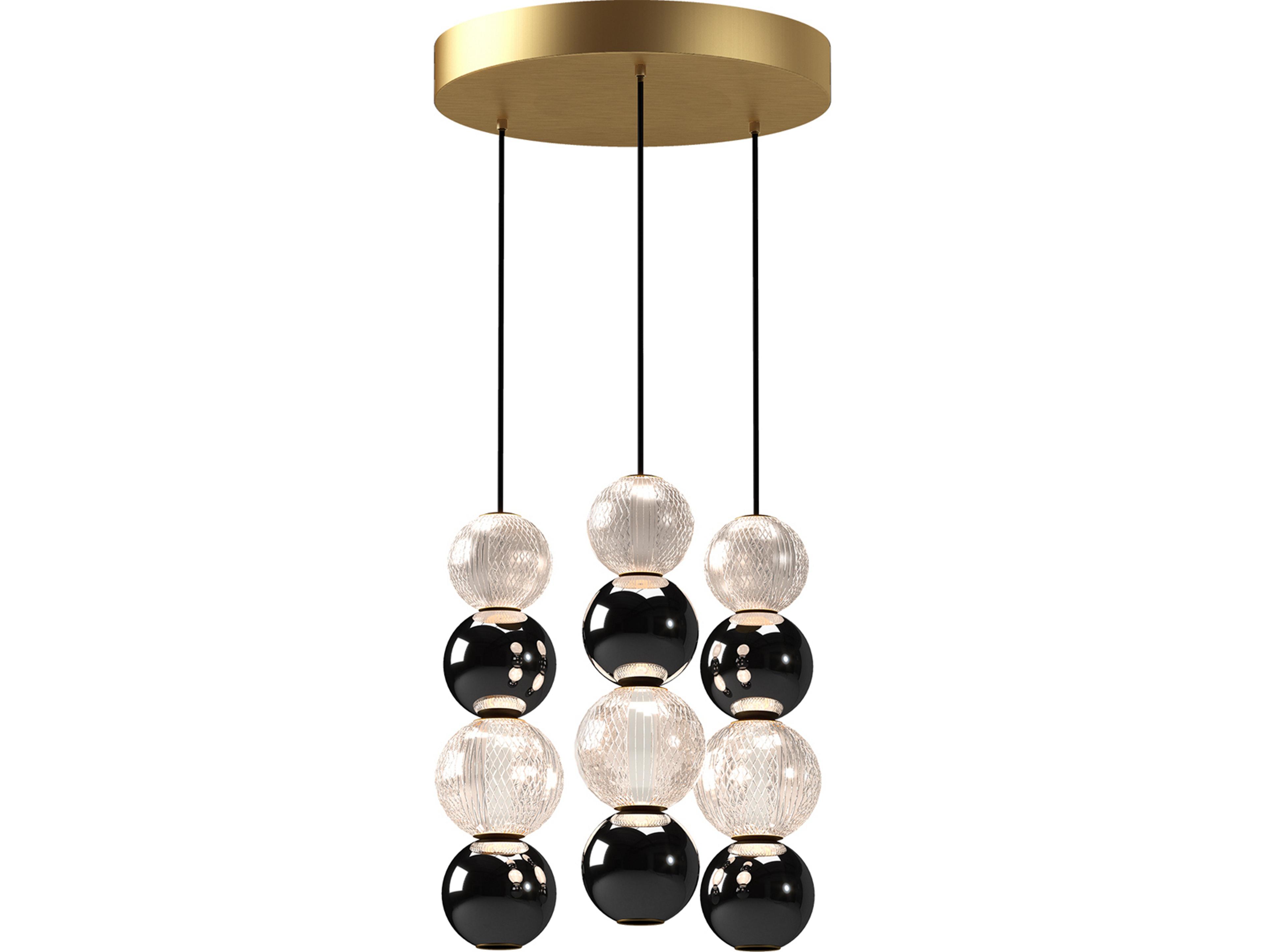 Alora Lighting Onyx Natural Brass Globe Pendant