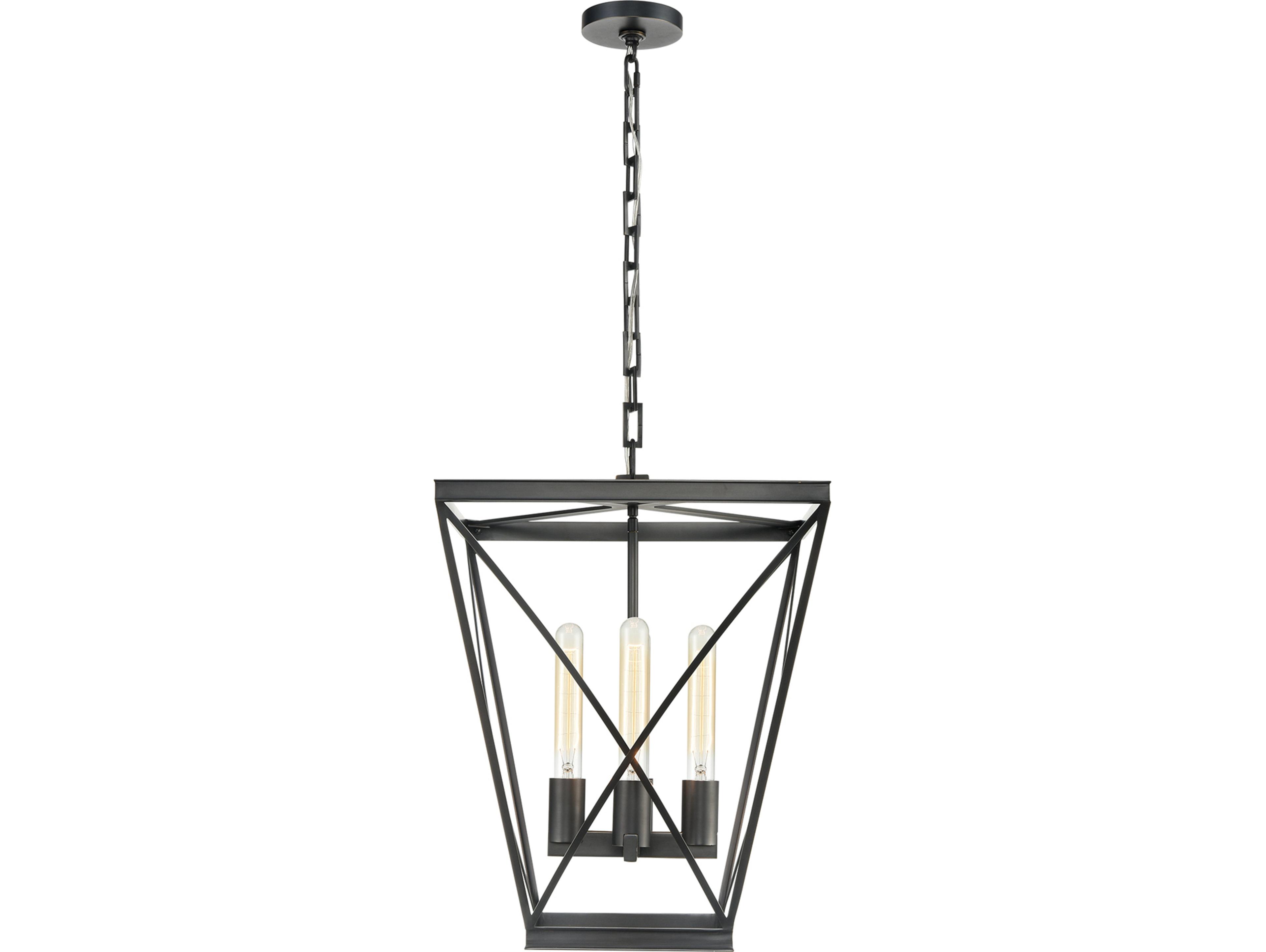 Alora Lighting Lattice 4-Light Urban Bronze Black Lantern Pendant
