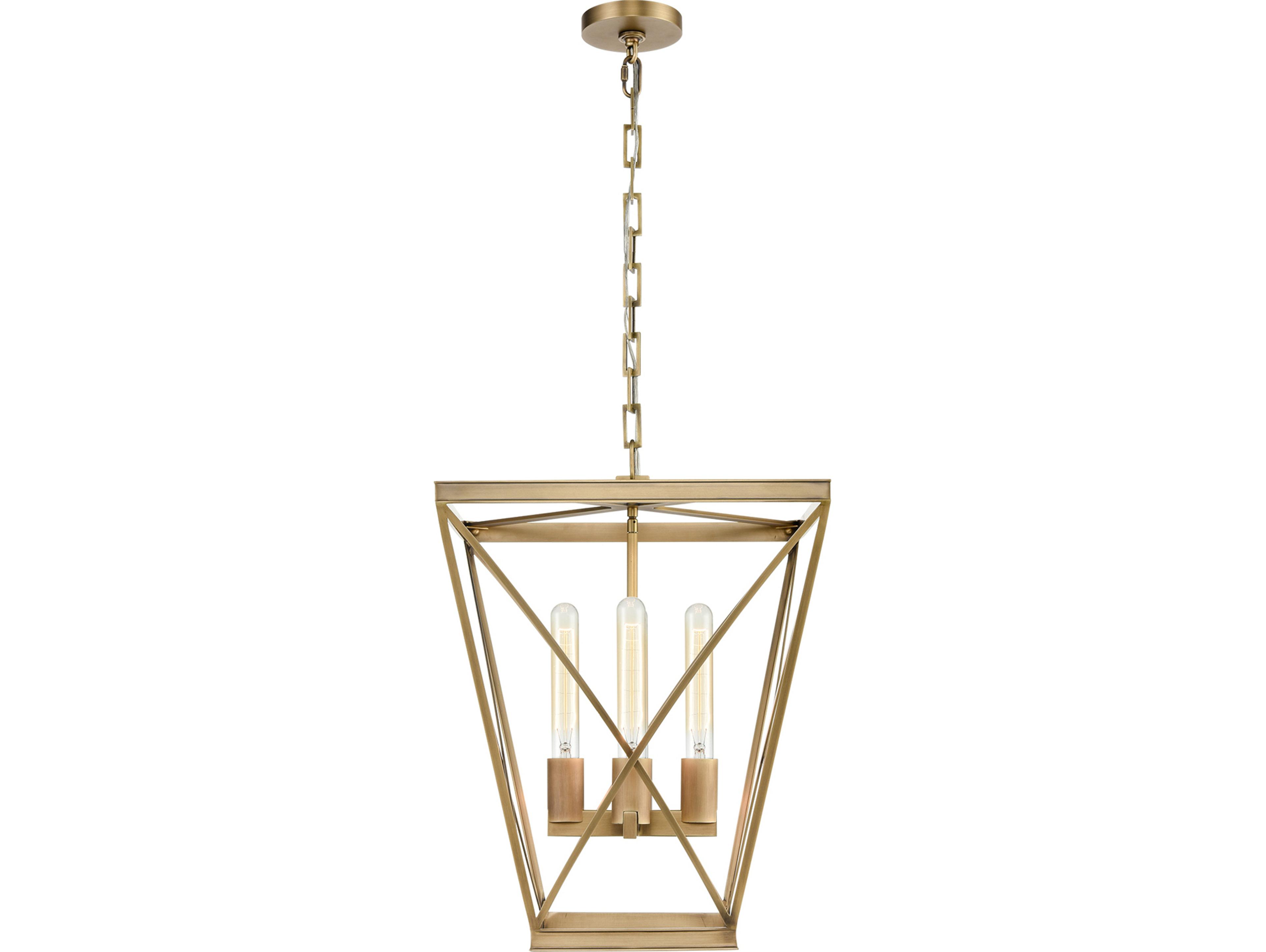 Alora Lighting Lattice 4-Light Vintage Brass Geometric Pendant