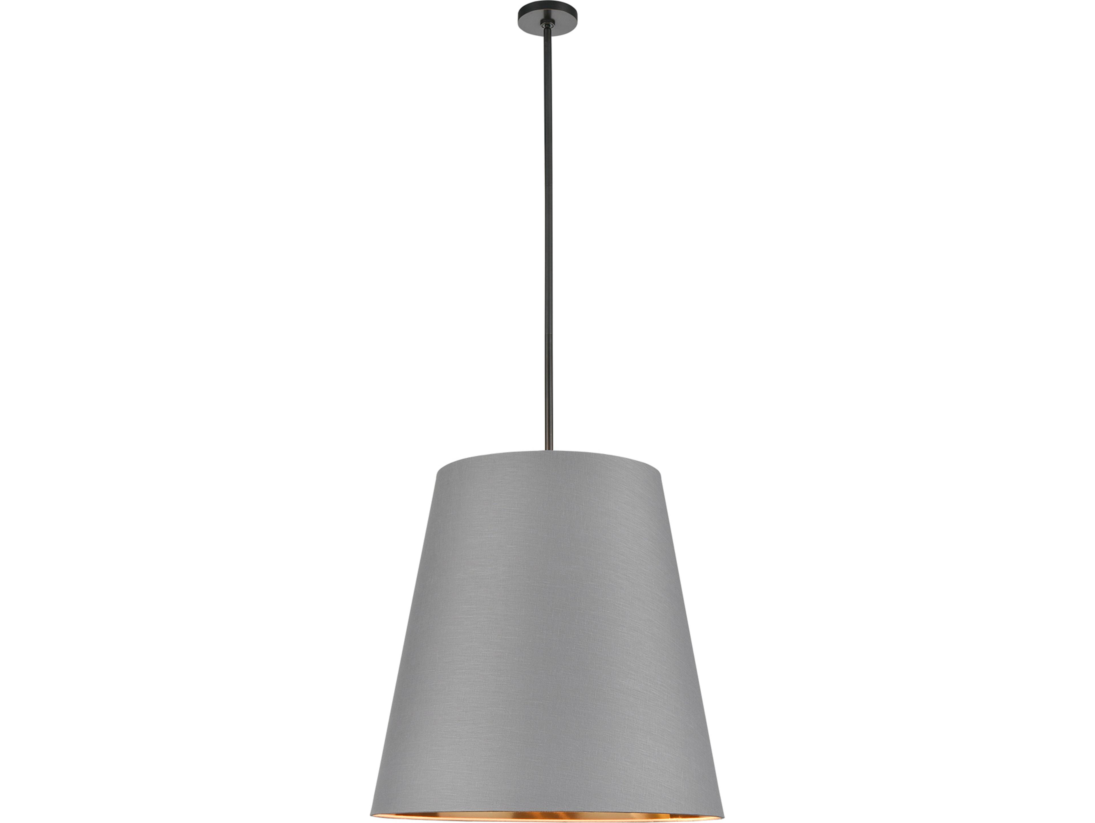 Alora Lighting Calor 3-Light Urban Bronze Gray Drum Pendant
