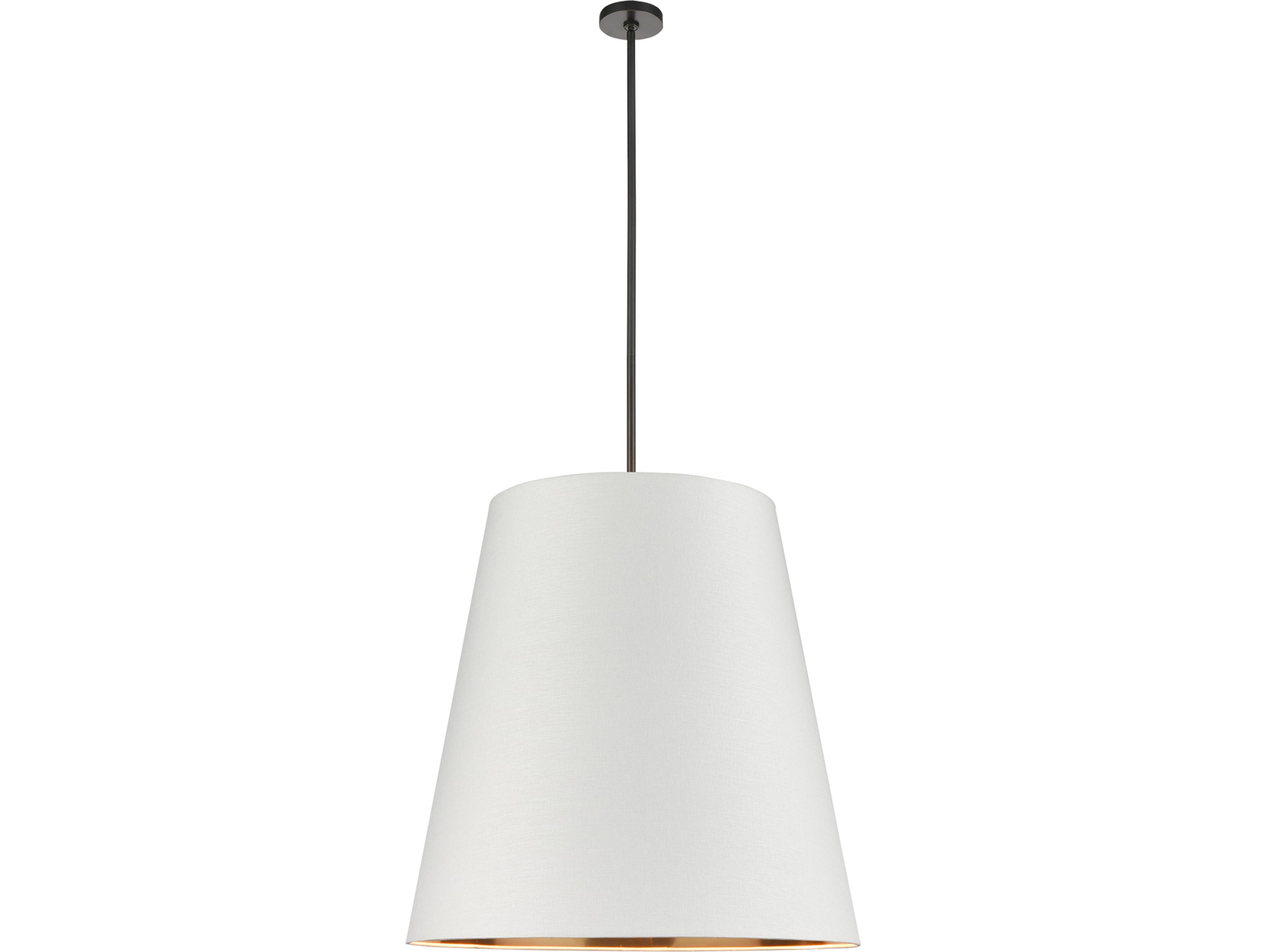 Alora Lighting Calor 3-Light Urban Bronze White Drum Pendant