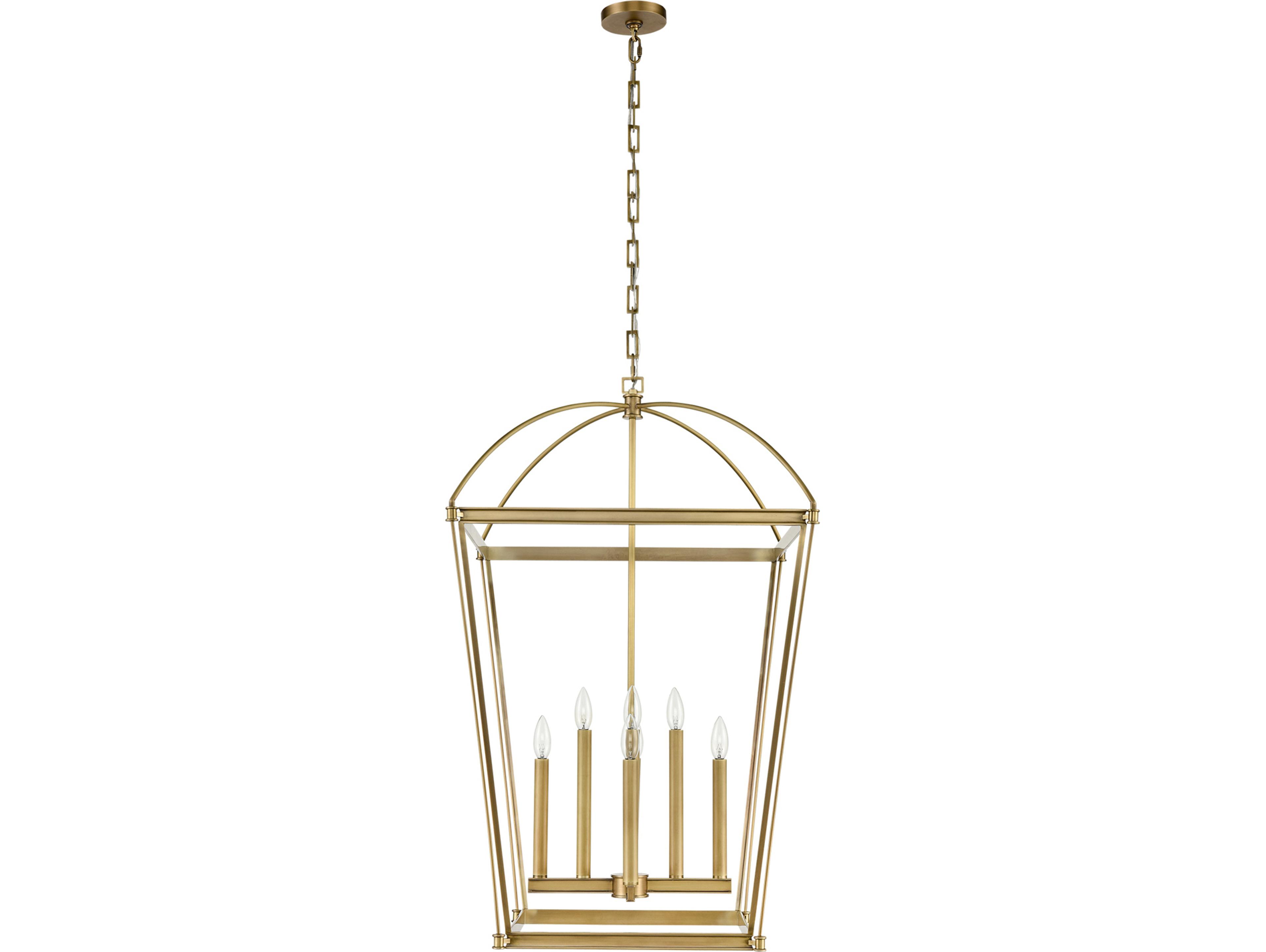 Alora Lighting Manor 8-Light Vintage Brass Lantern Pendant