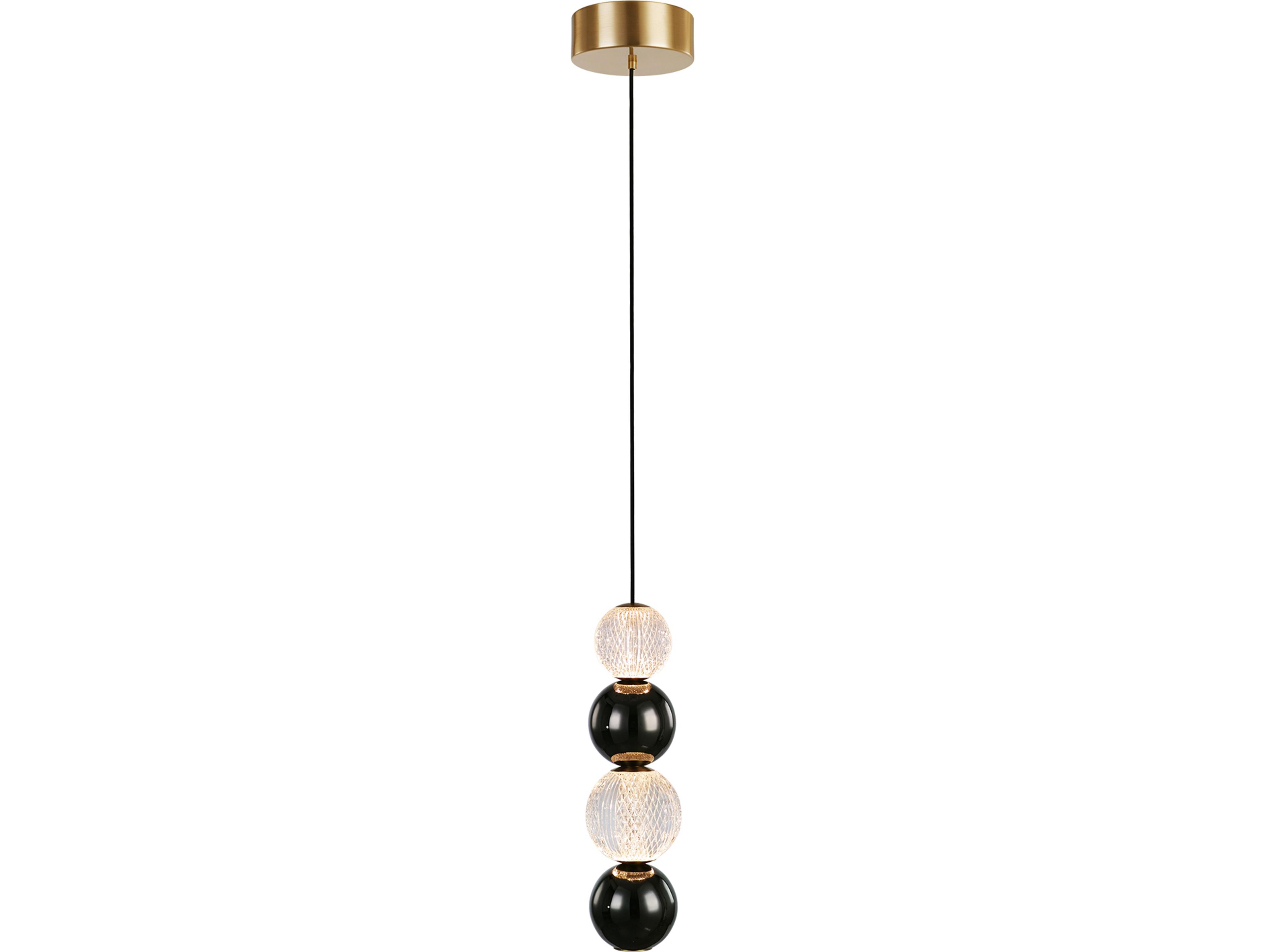 Alora Lighting Onyx Natural Brass Globe Mini Pendant