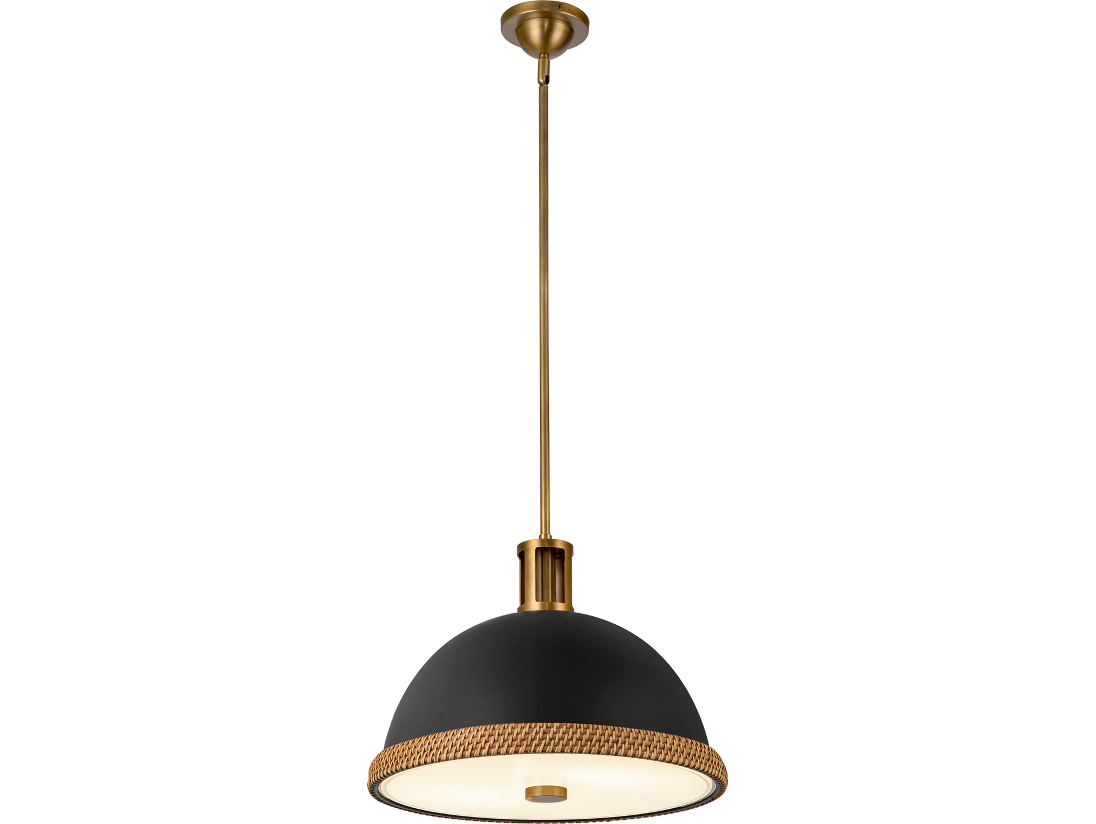 Alora Lighting Doral 2-Light Matte Black Vintage Brass Dome Pendant