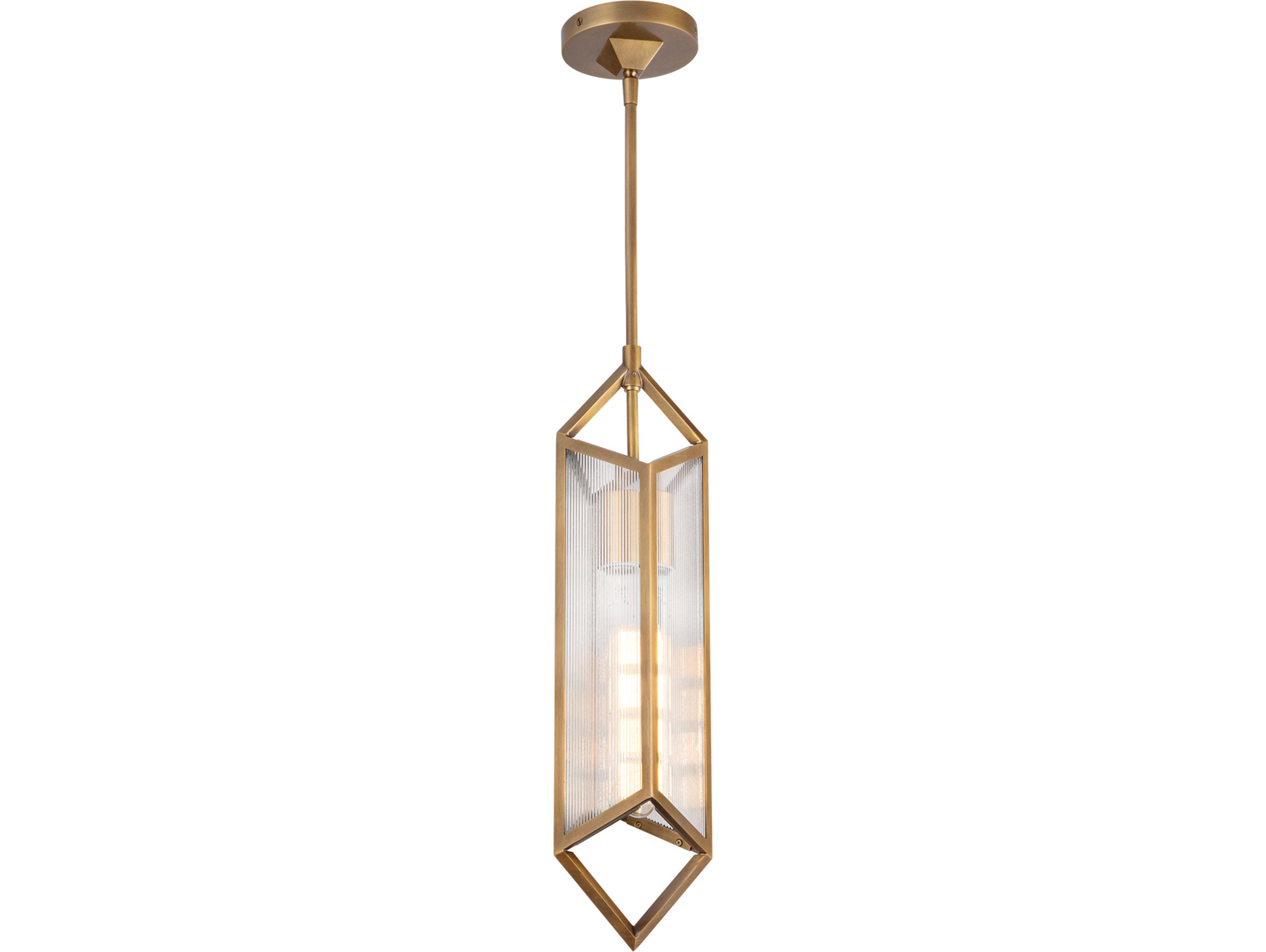 Alora Lighting Cairo 1-Light Vintage Brass Geometric Mini Pendant