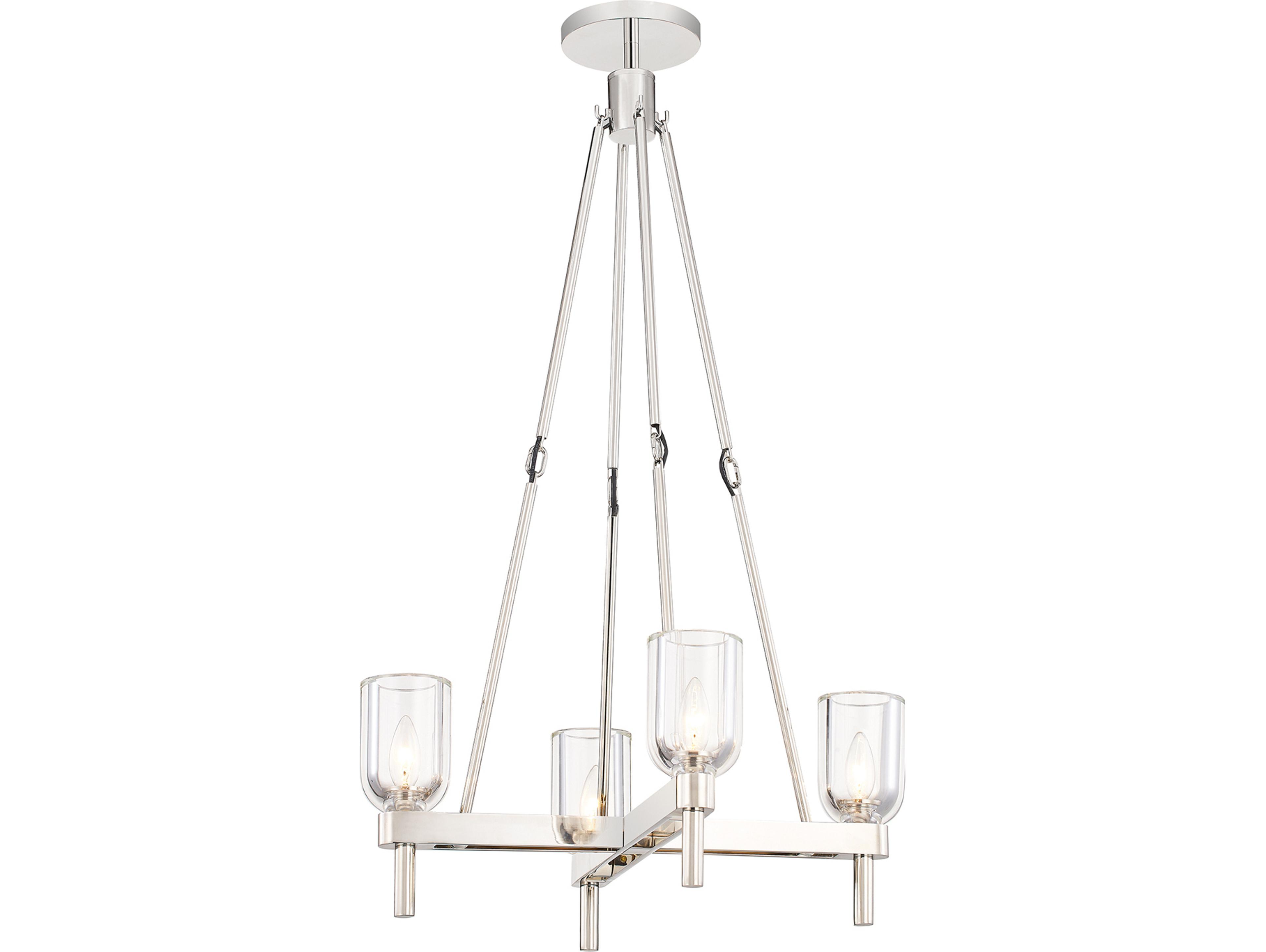 Alora Lighting Lucian 4-Light Polished Nickel Chandelier