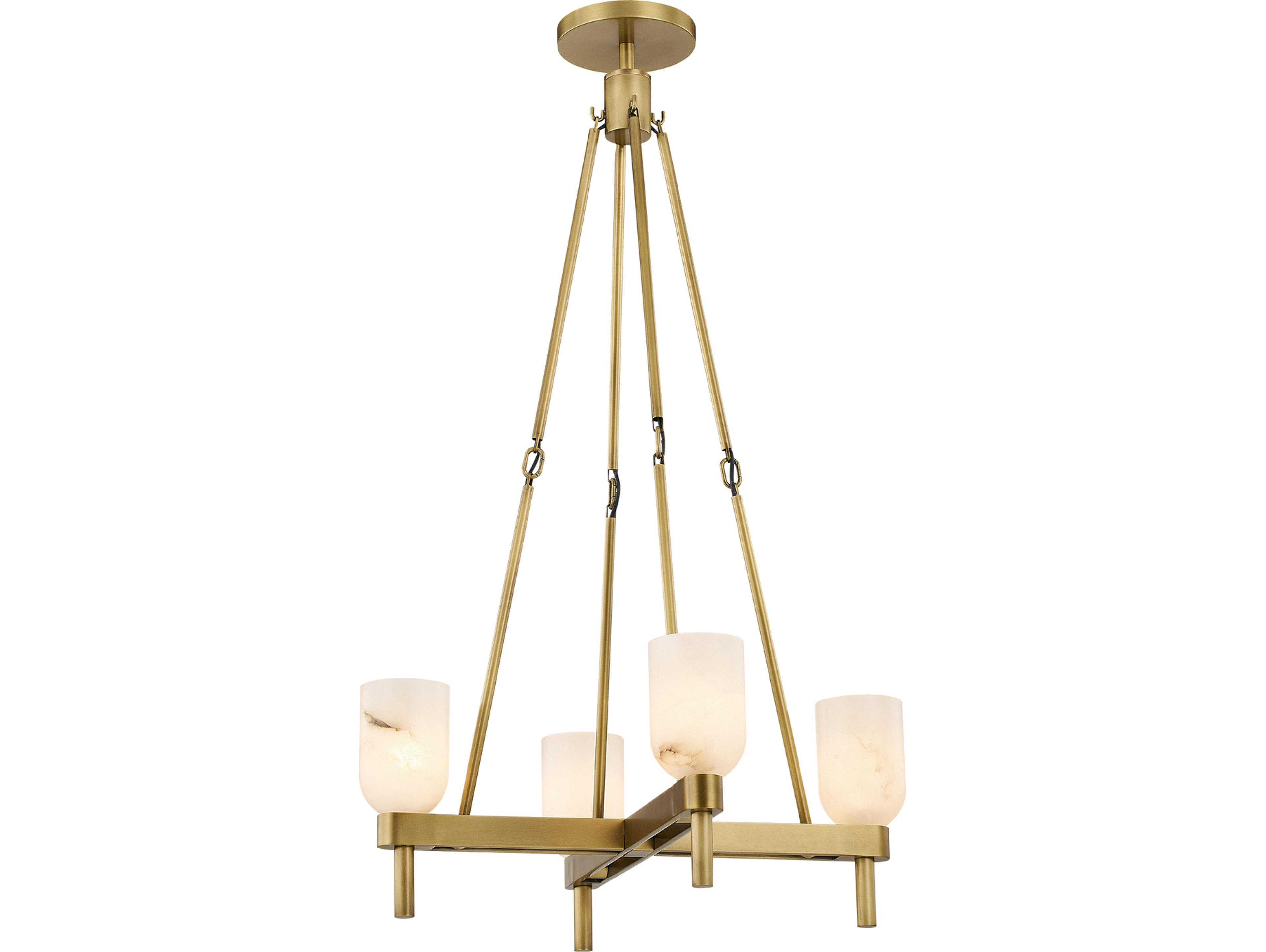 Alora Lighting Lucian 4-Light Vintage Brass Chandelier