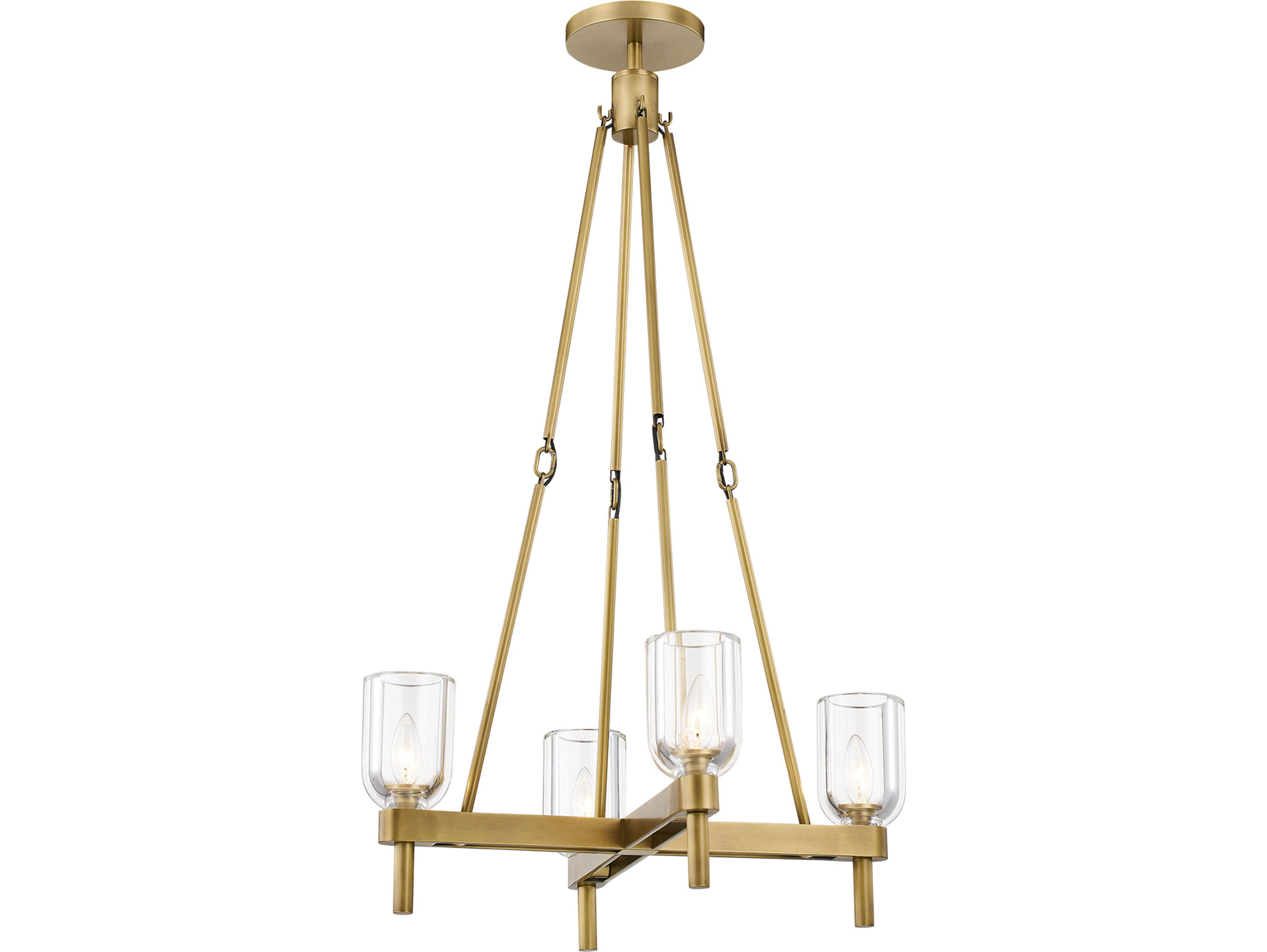 Alora Lighting Lucian 4-Light Vintage Brass Chandelier