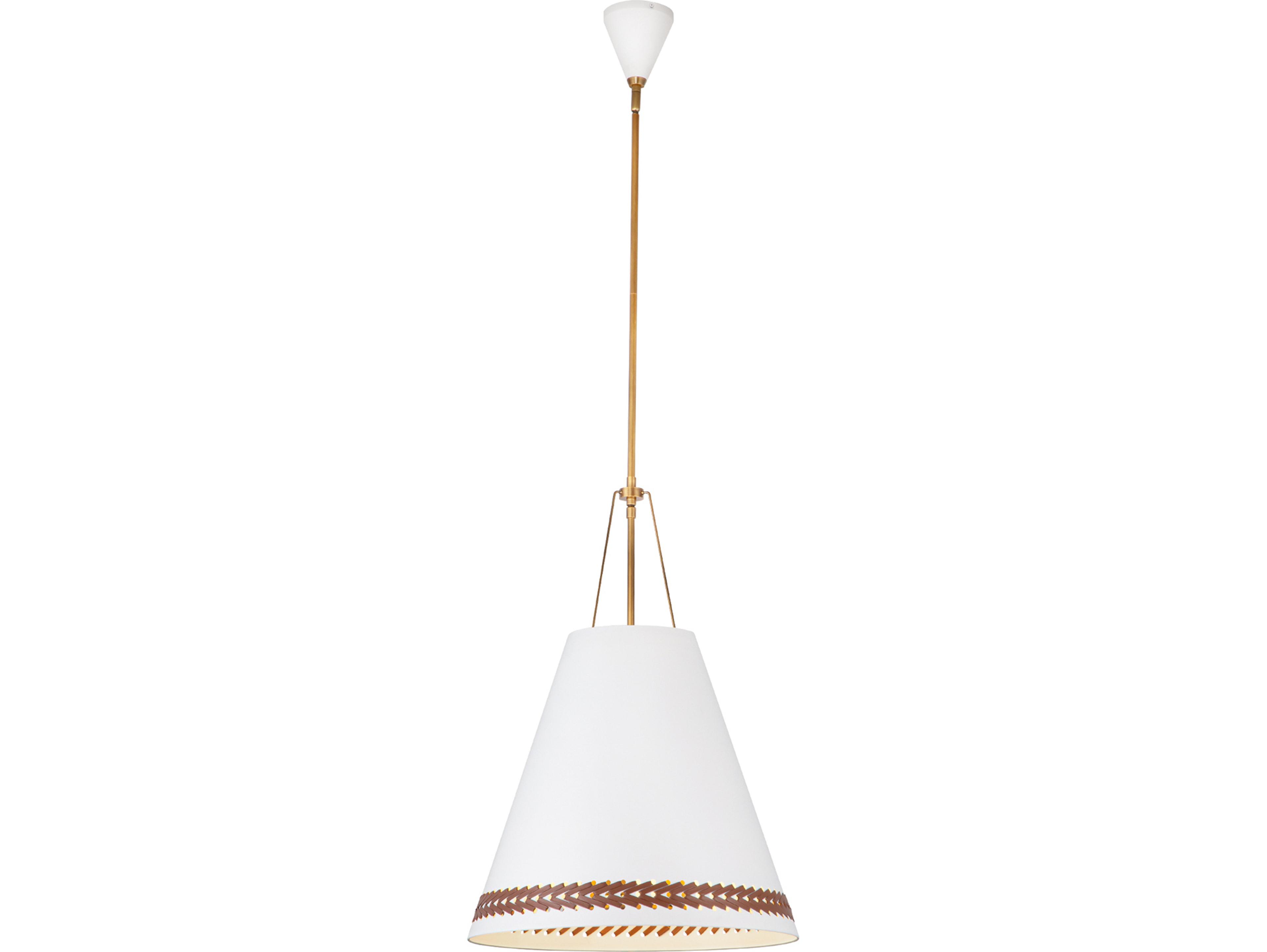 Alora Lighting Brickell 3-Light Matte White Brown Pendant
