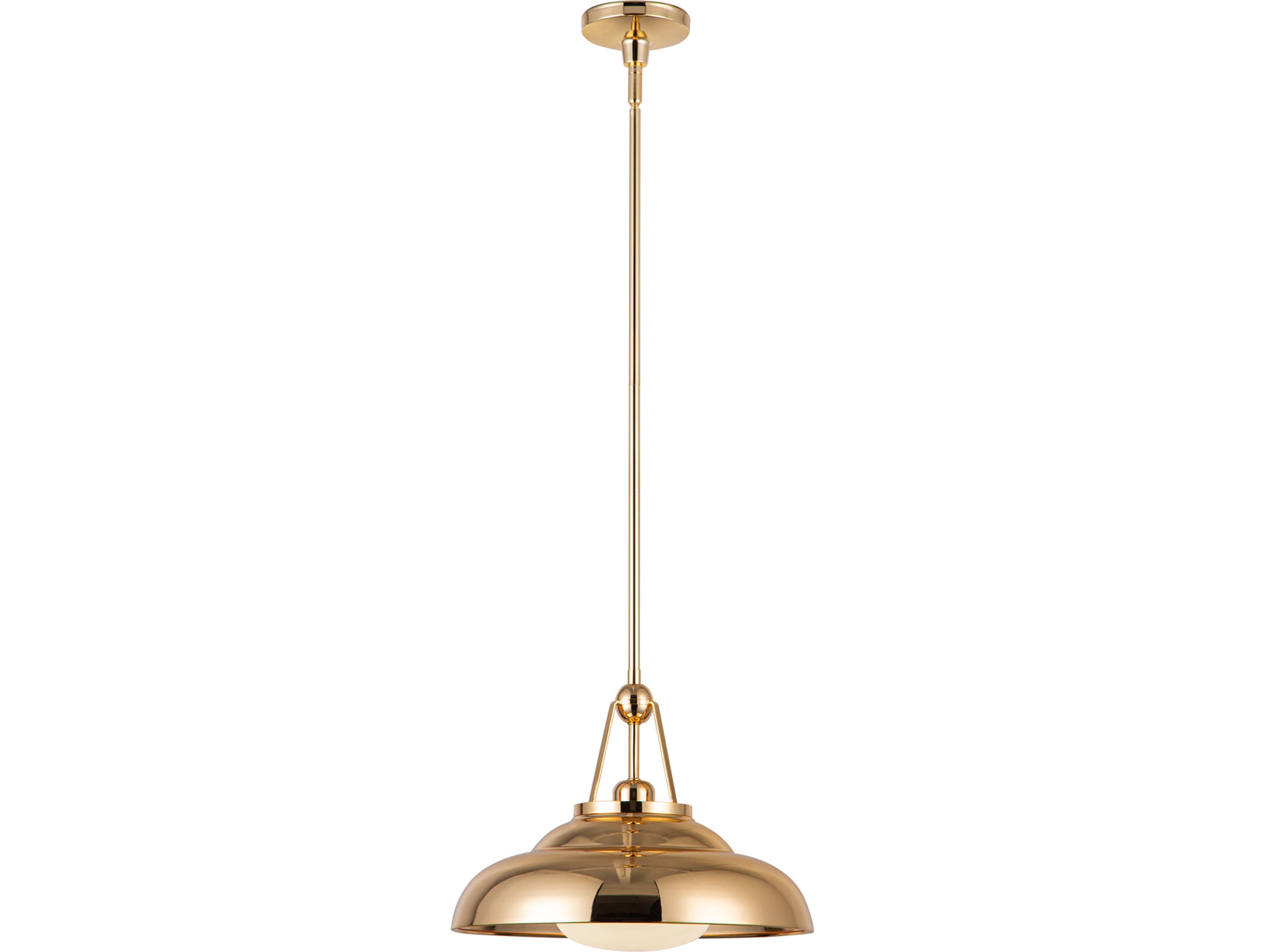 Palmetto 1-Light Polished Brass Dome Pendant