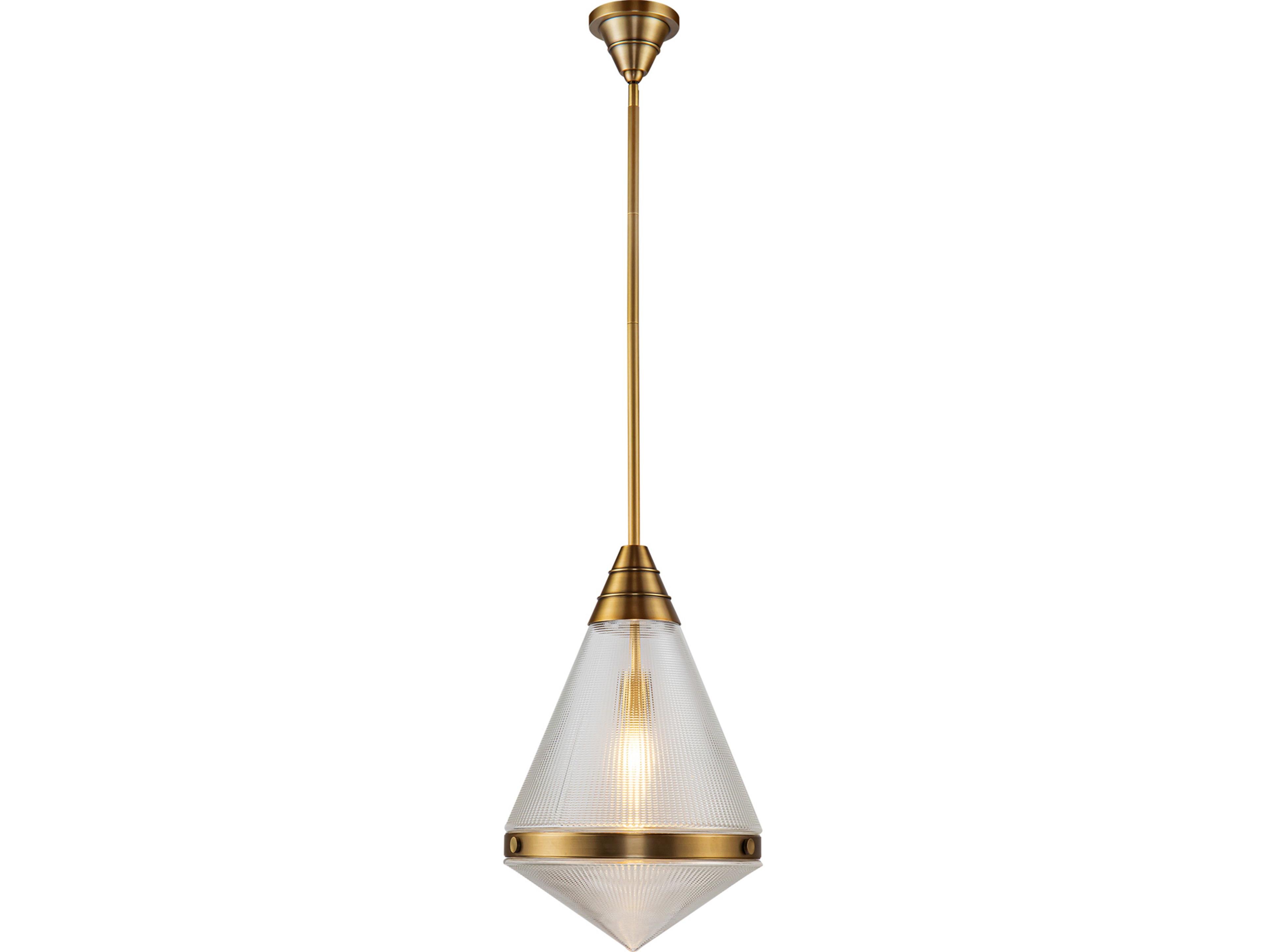 Alora Lighting Willard 1-Light Vintage Brass Geometric Pendant