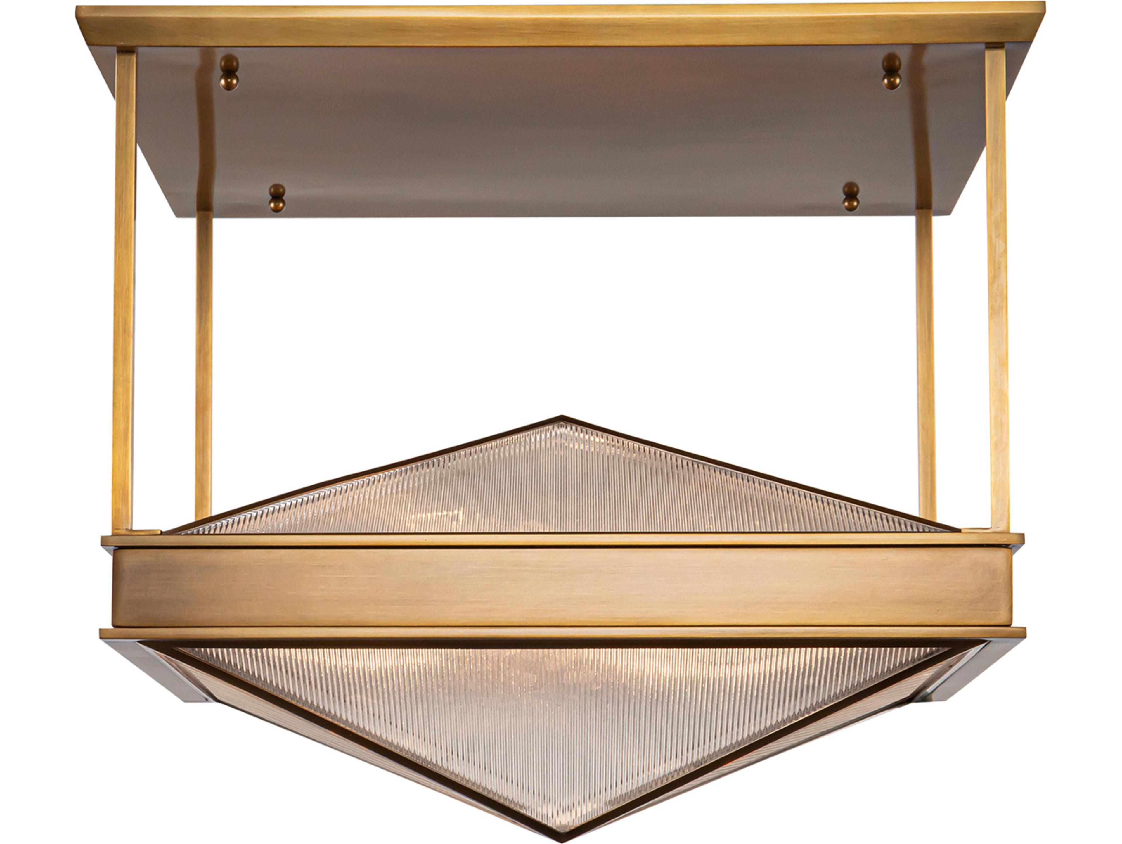 Alora Lighting Cairo 4-Light Vintage Brass Geometric Semi Flush Mount
