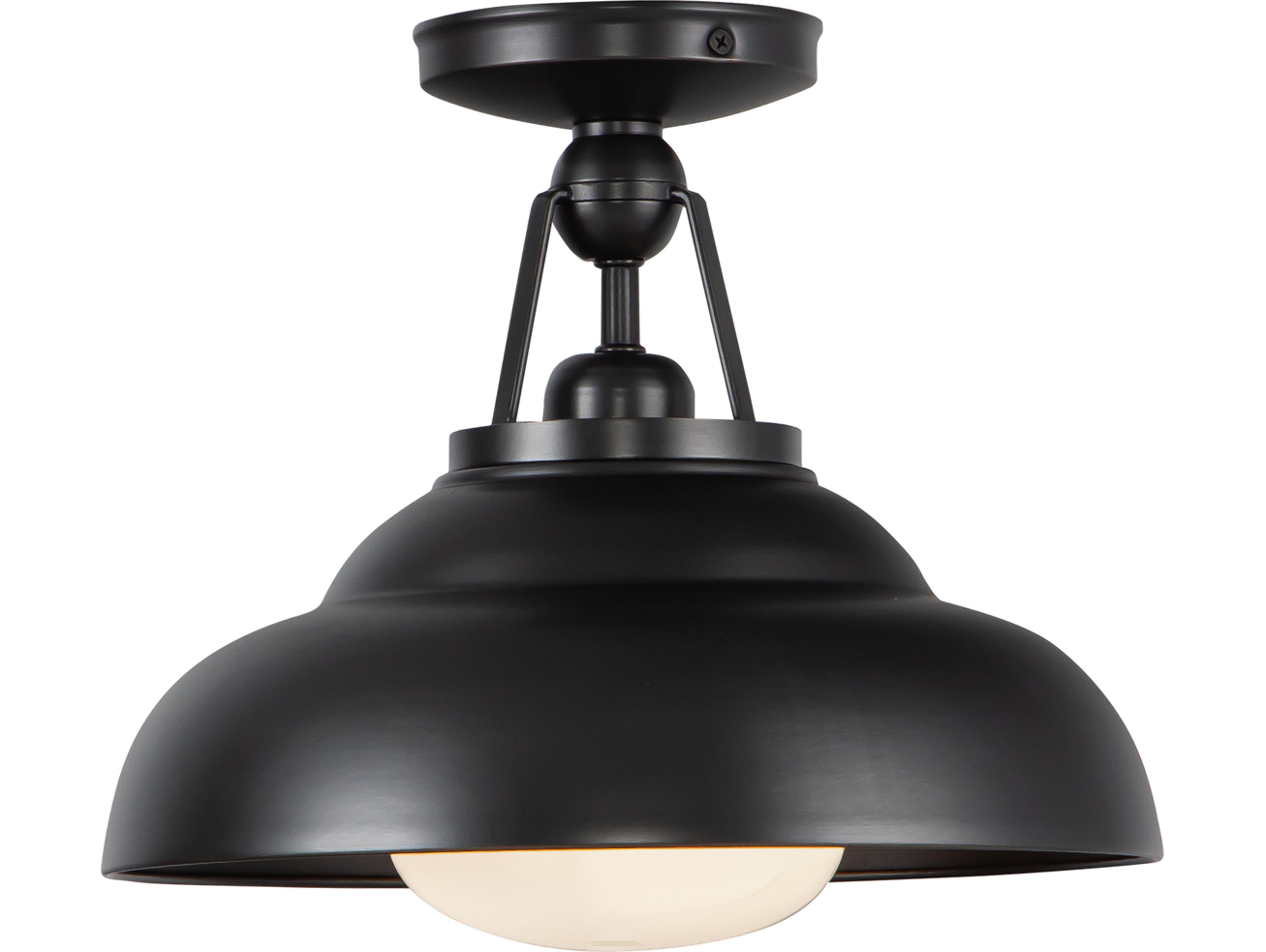 Alora Lighting Palmetto 1-Light Urban Bronze Black Dome Semi Flush Mount