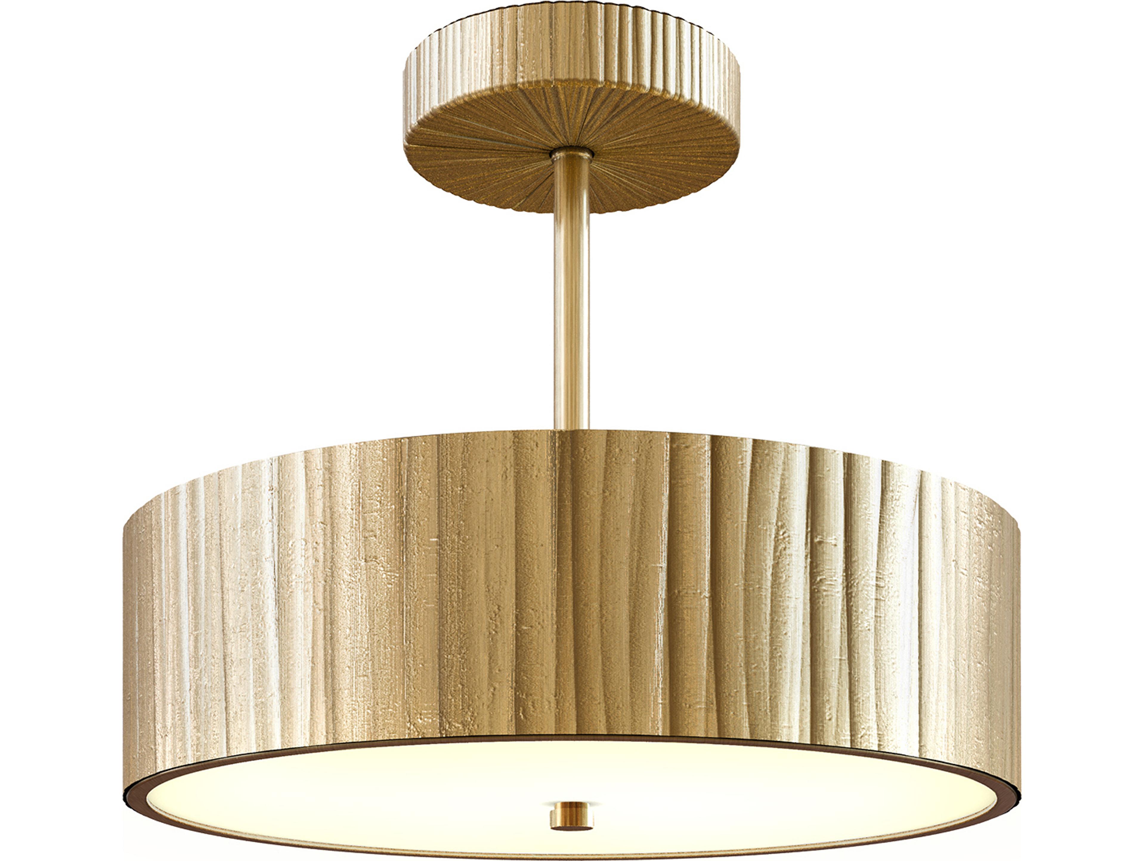 Alora Lighting Kensington Vintage Brass Round Semi Flush Mount