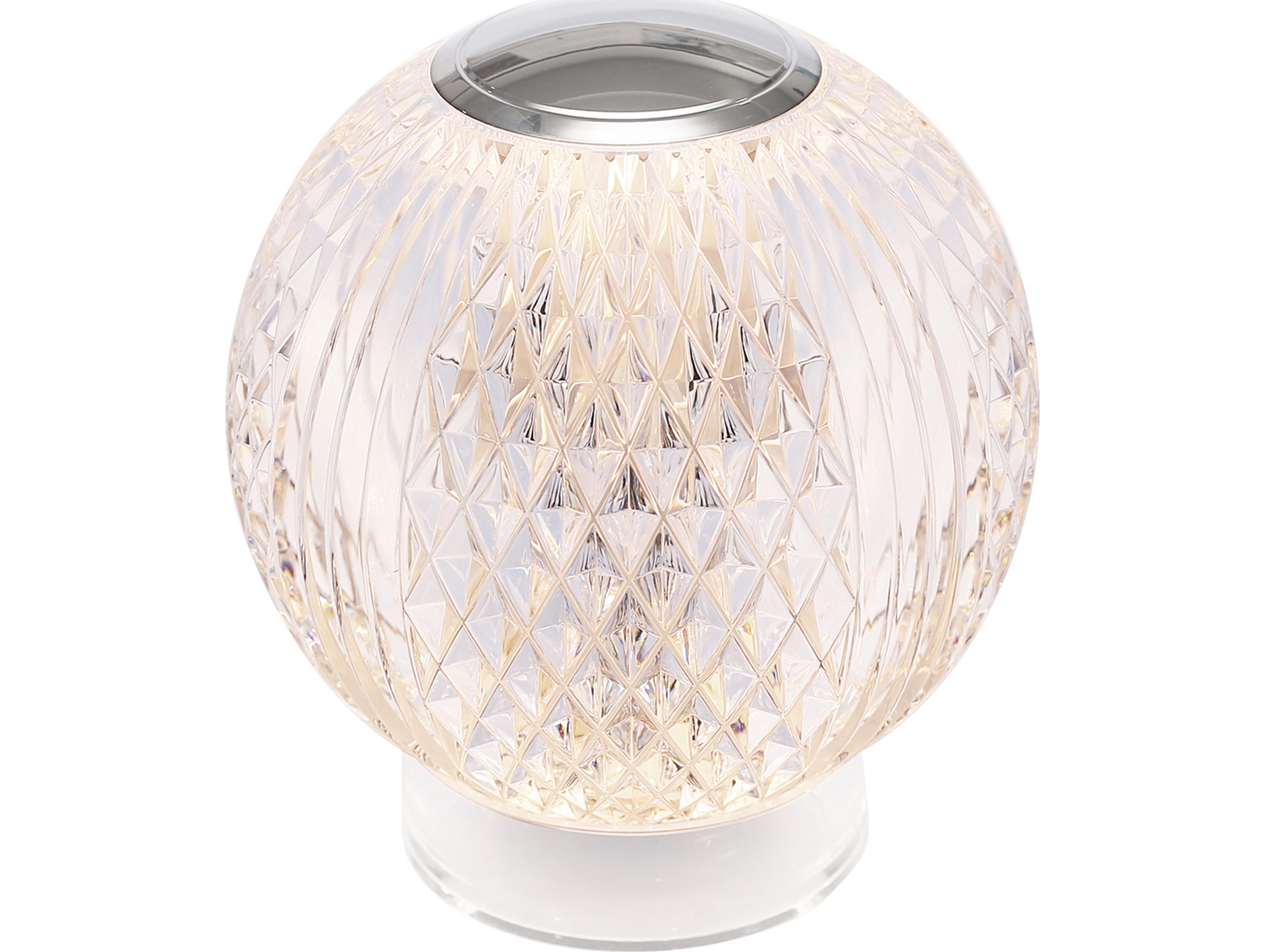 Alora Lighting Marni Polished Nickel Clear Carved Acrylic Table Lamp