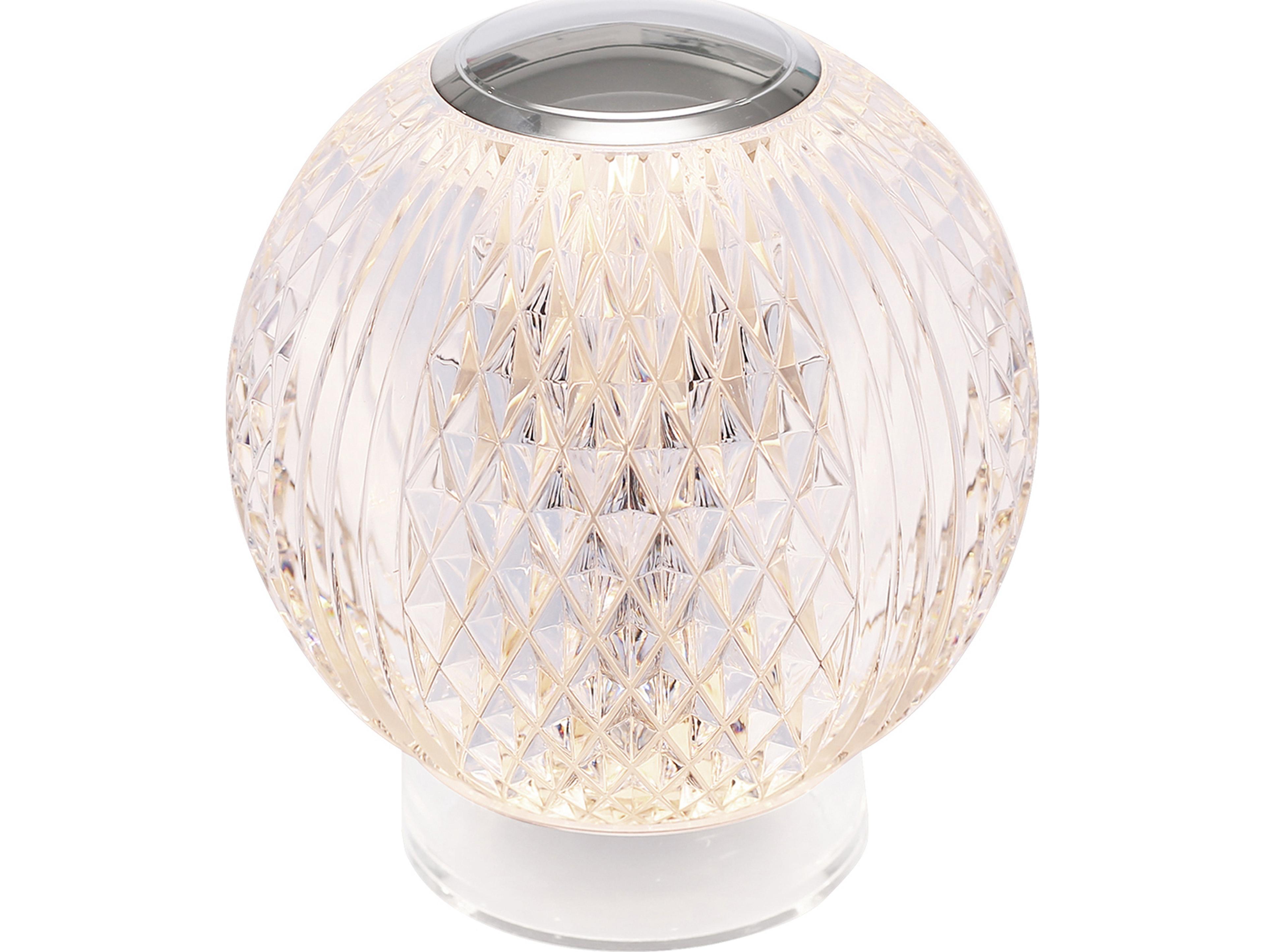 Alora Lighting Marni Polished Nickel Clear Carved Acrylic Table Lamp