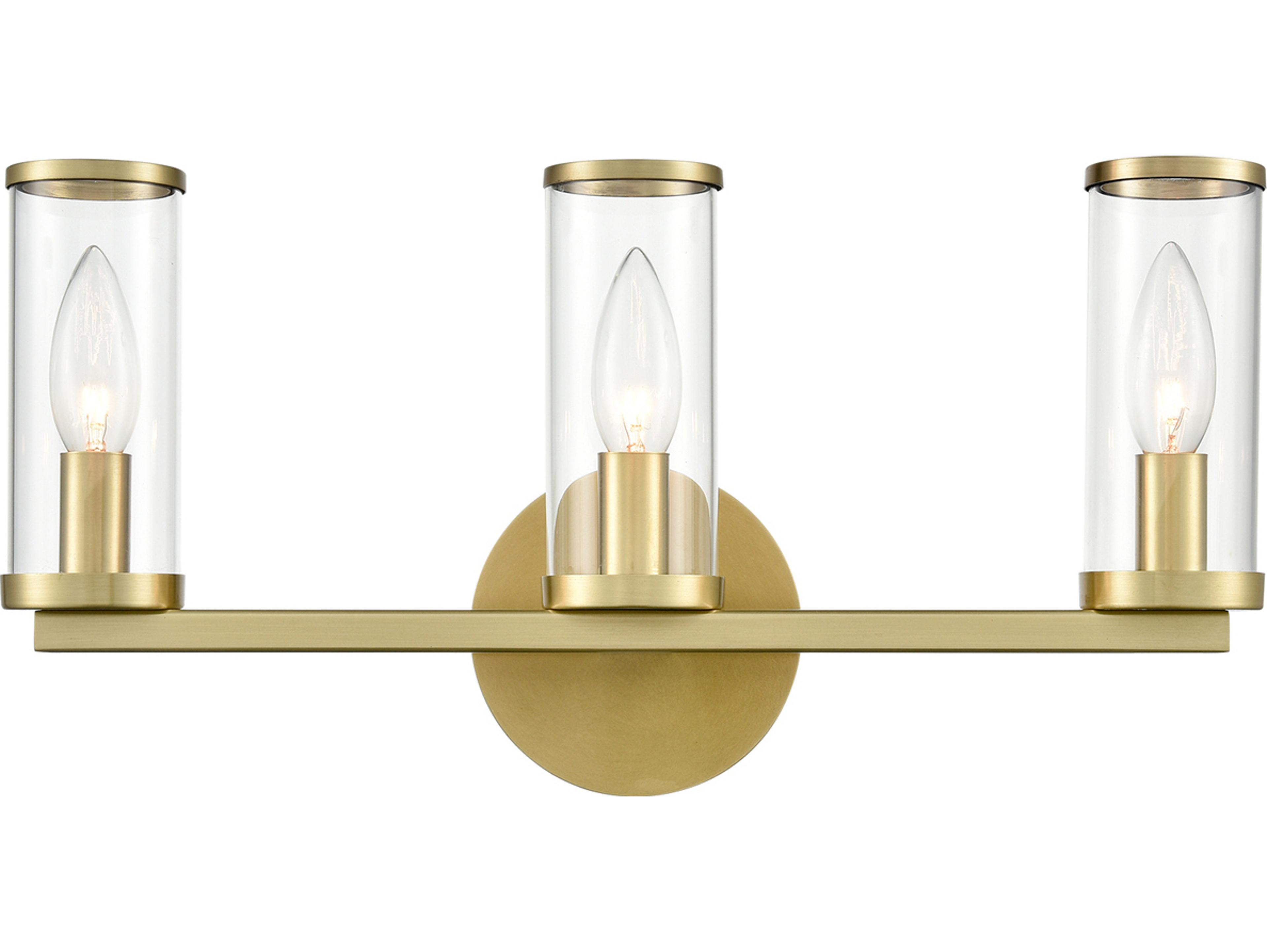 Revolve 3-Light Natural Brass Wall Sconce