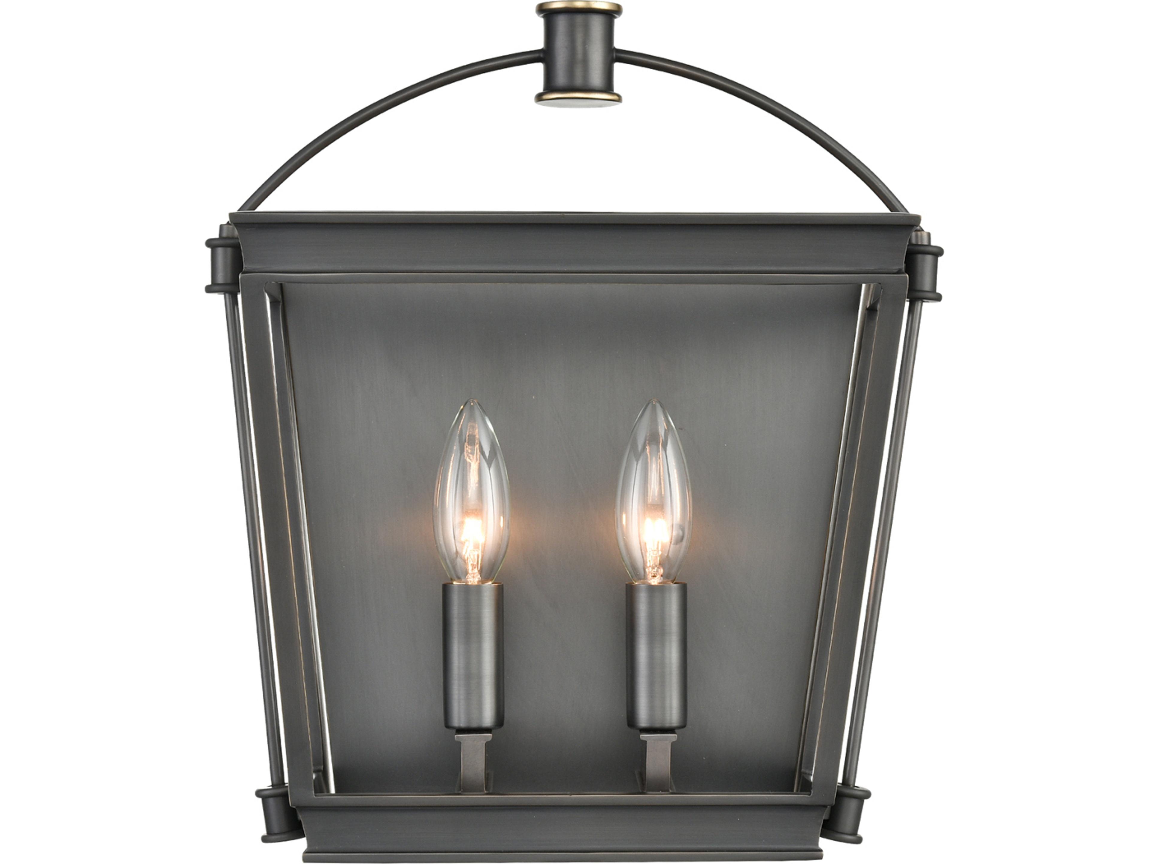 Alora Lighting Manor 2-Light Urban Bronze Black Wall Sconce