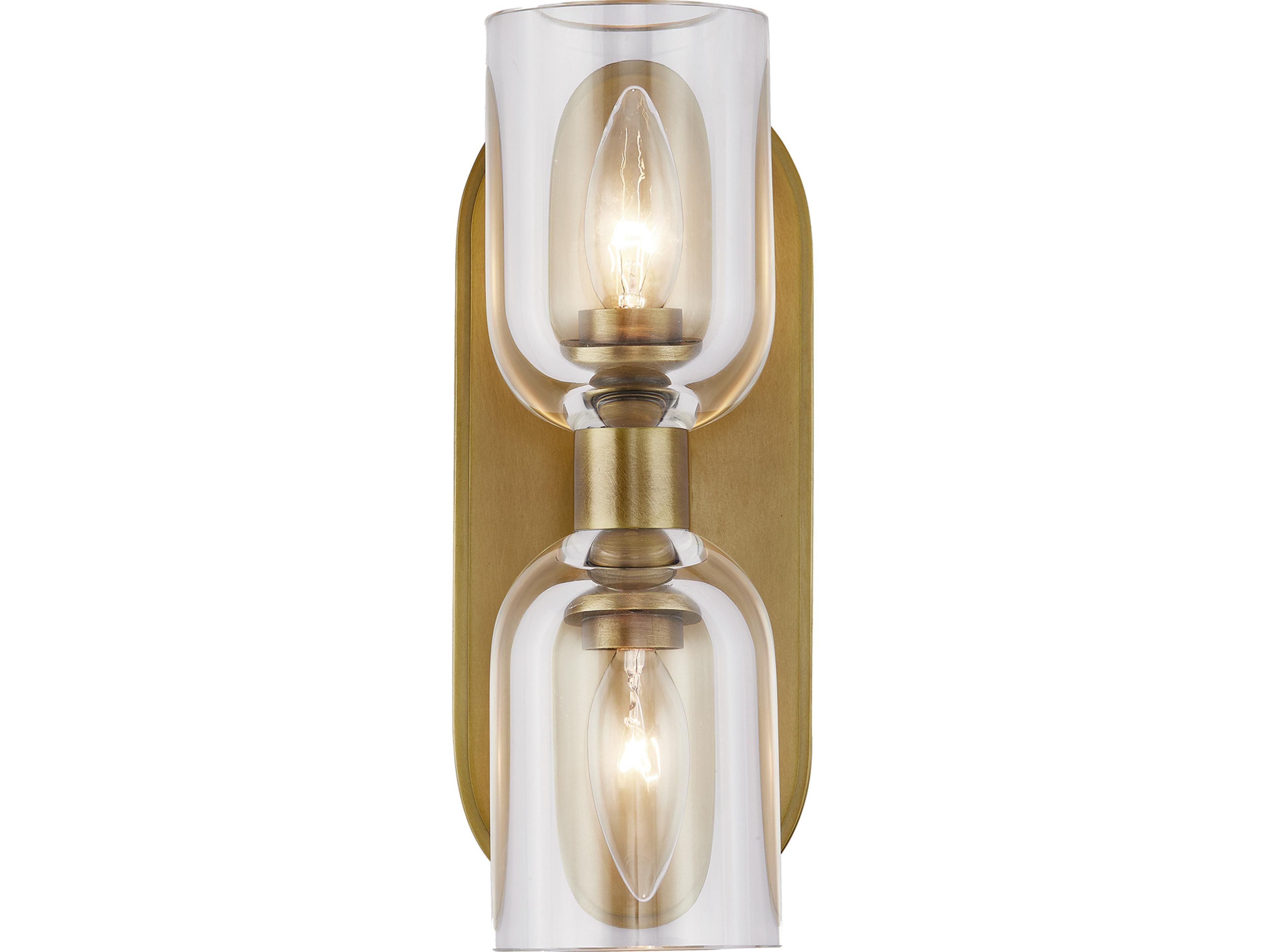 Lucian 2-Light Vintage Brass Wall Sconce