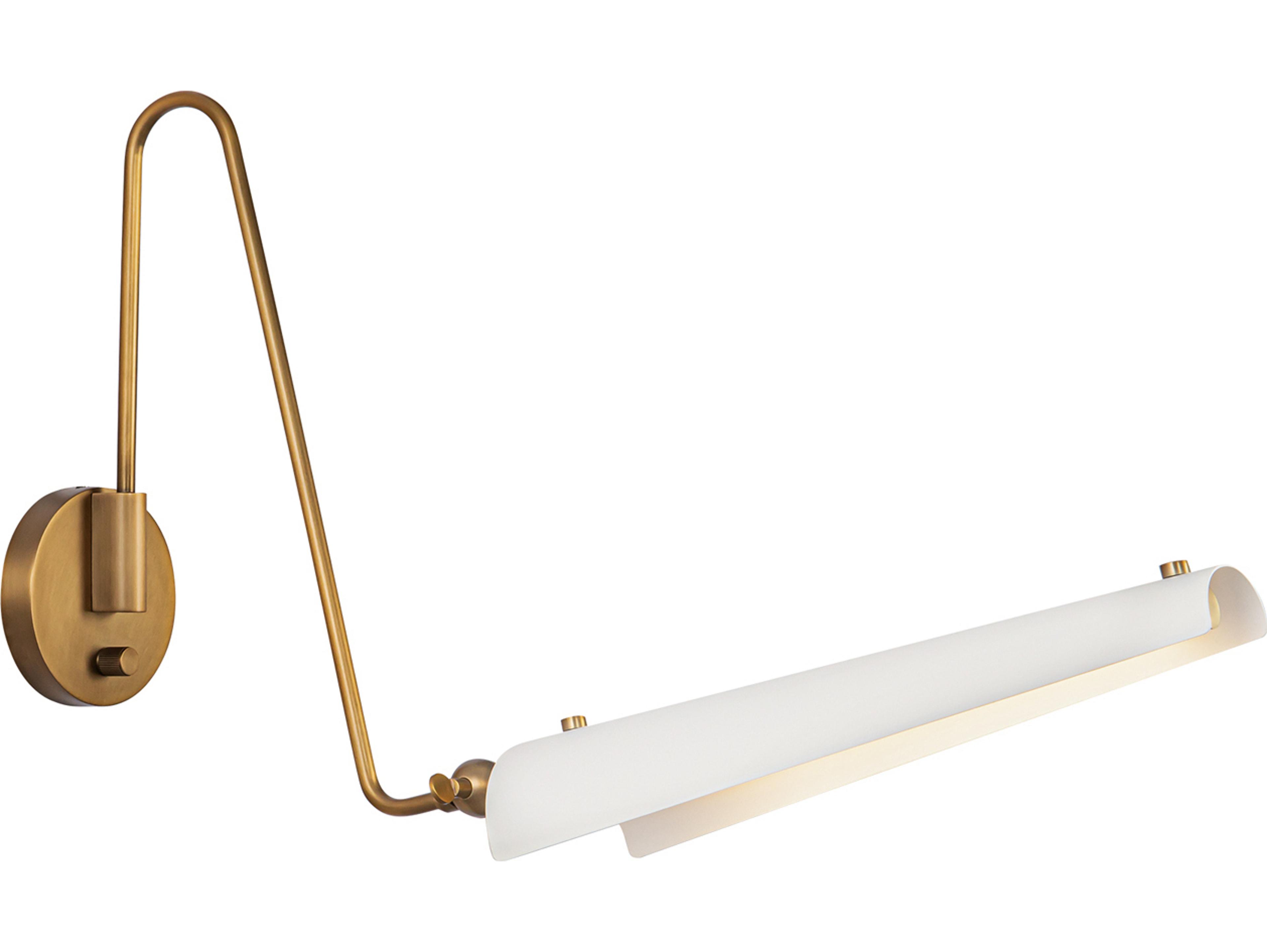 Alora Lighting Osorio Matte White Vintage Brass Swing Wall Sconce