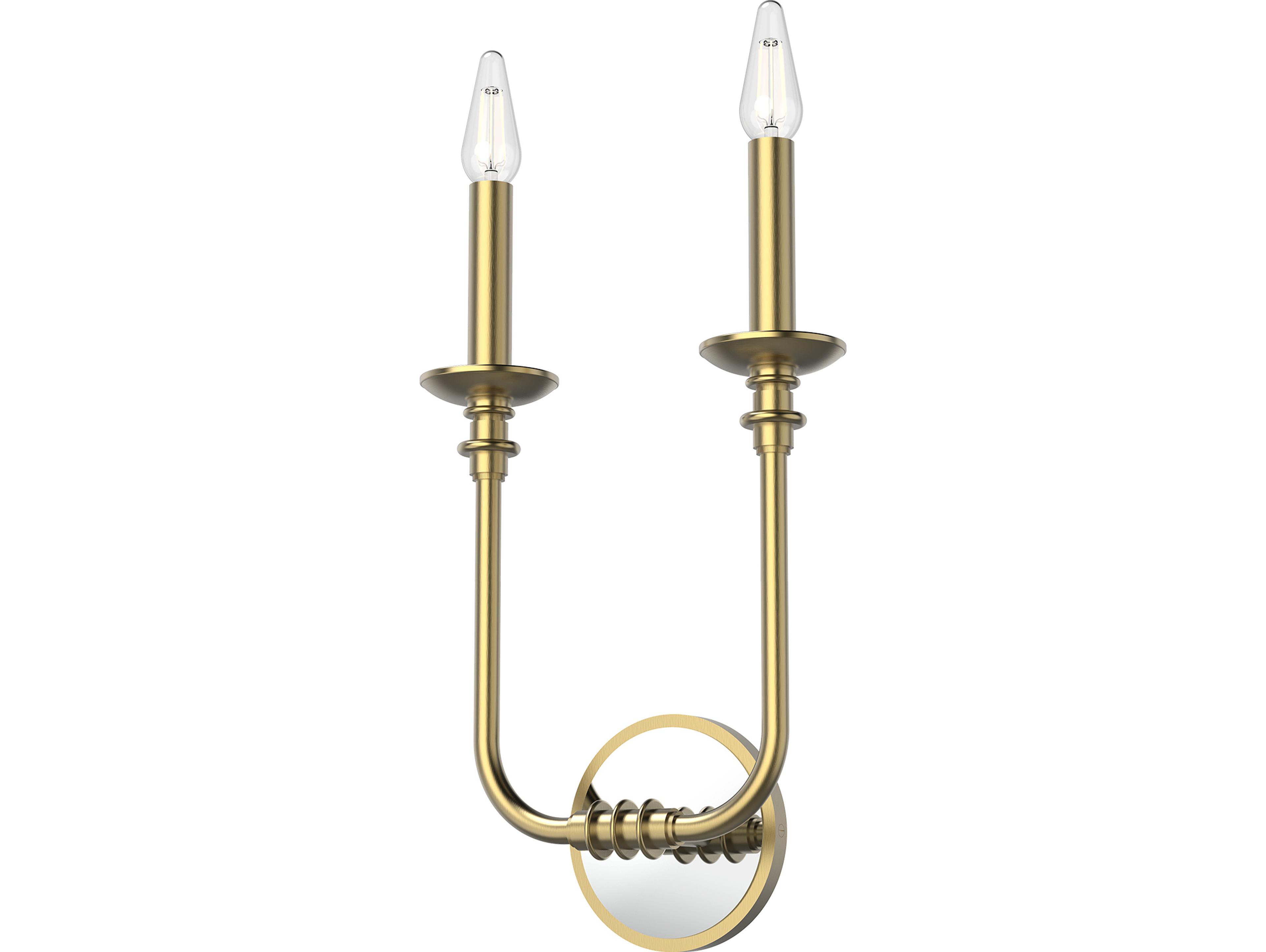 Peabody 2-Light Vintage Brass Wall Sconce