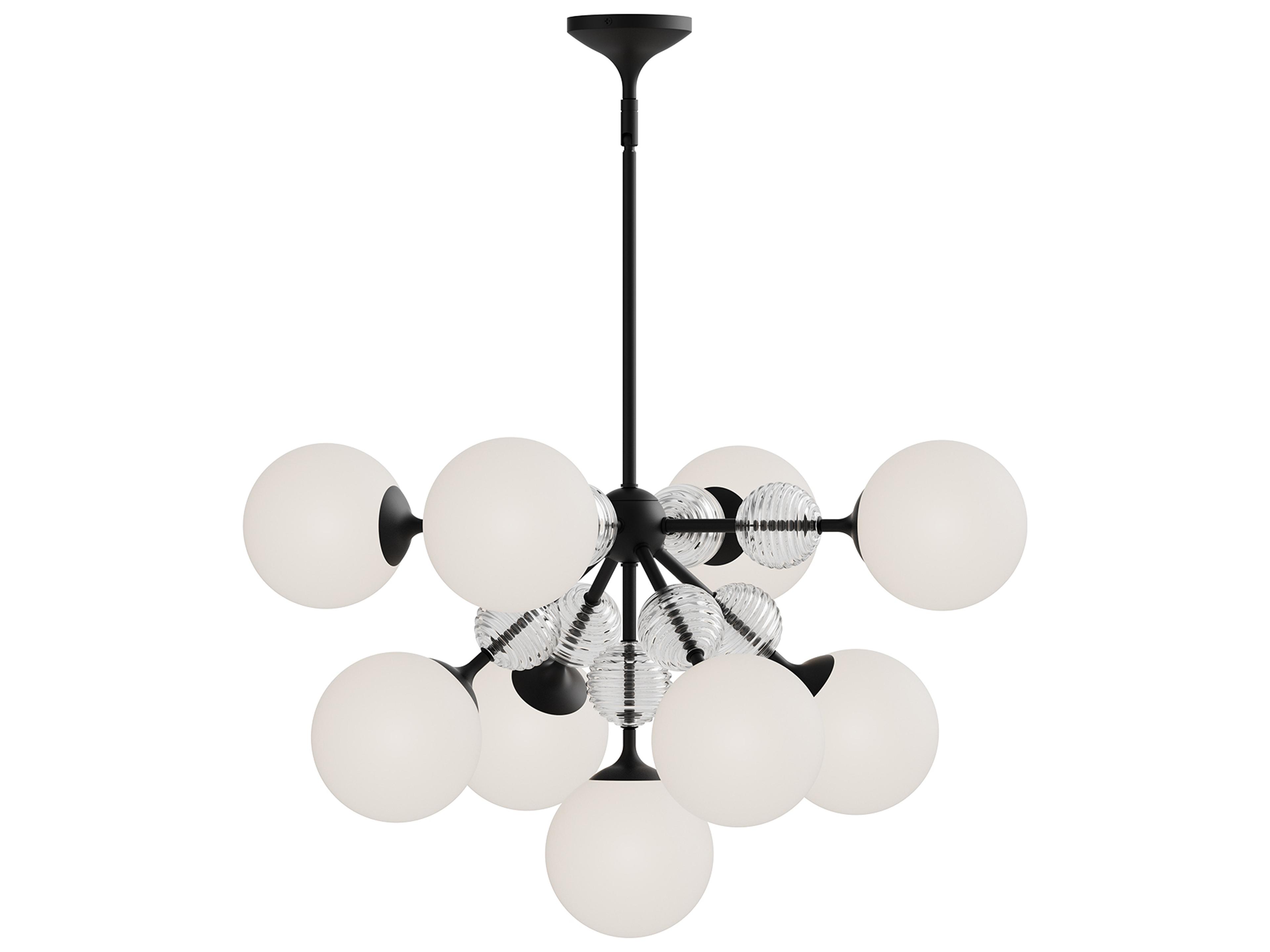 Alora Mood Celia 9-Light Matte Black Globe Chandelier