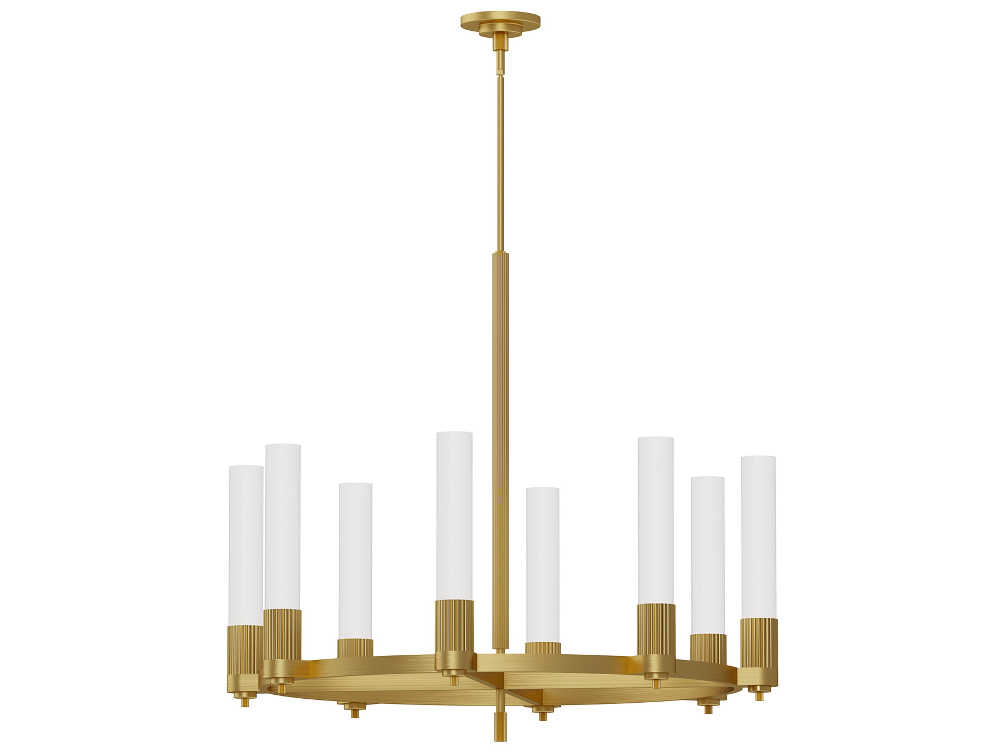 Alora Mood Rue 8-Light Brushed Gold Round Chandelier