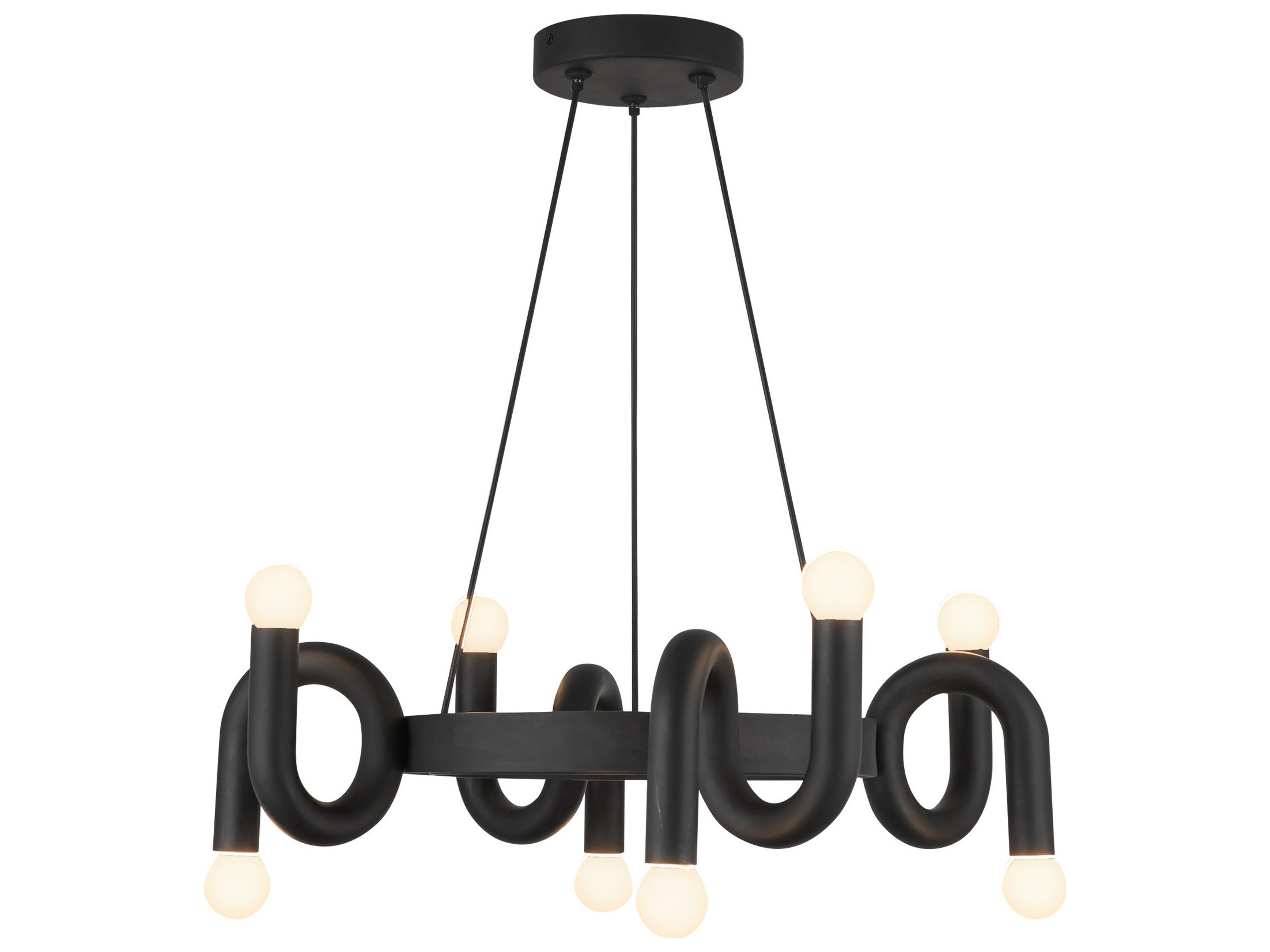 Alora Mood Sadie 8-Light Matte Black Geometric Chandelier