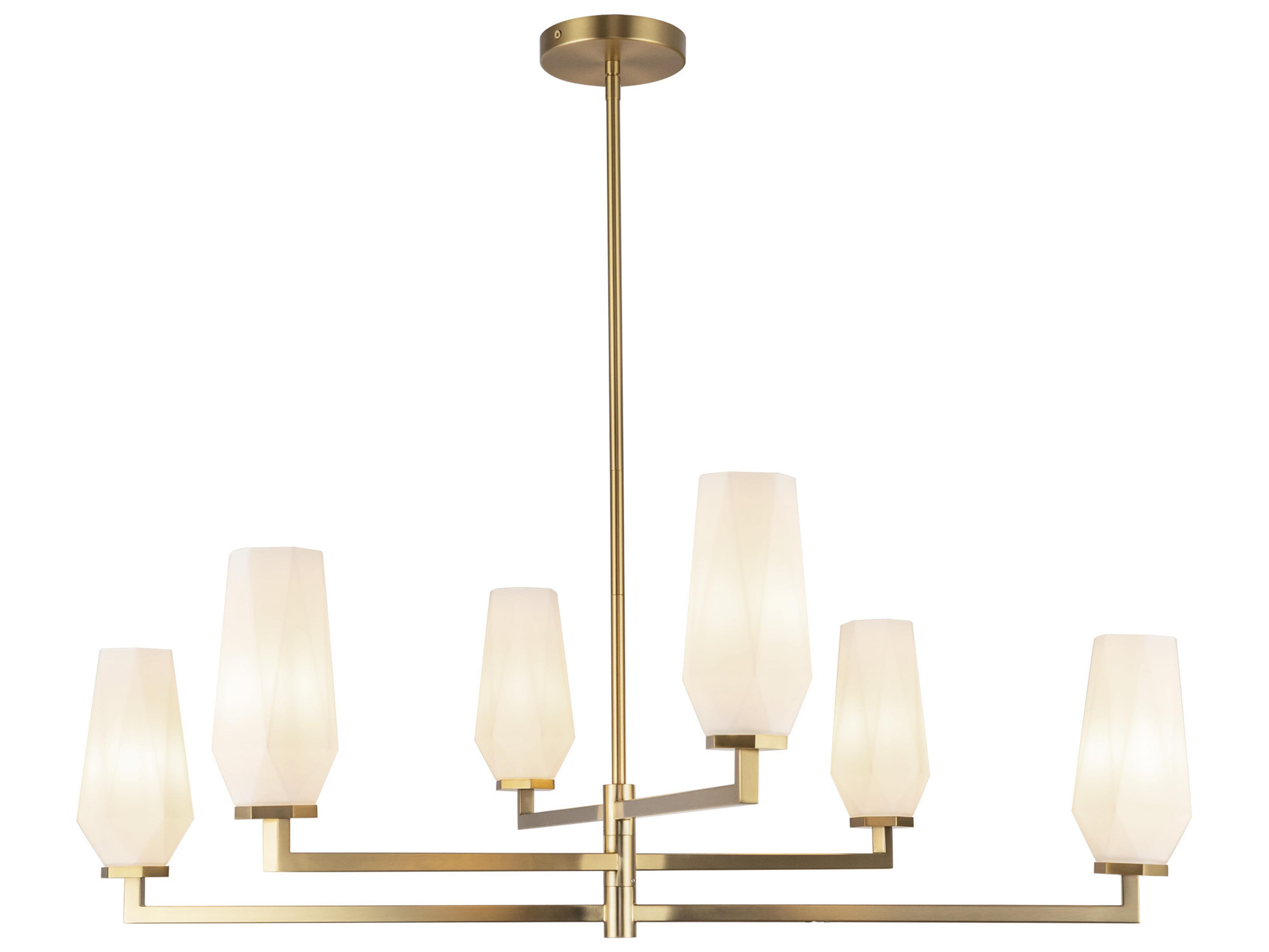 Alora Mood Krysta 6-Light Brushed Gold Geometric Chandelier