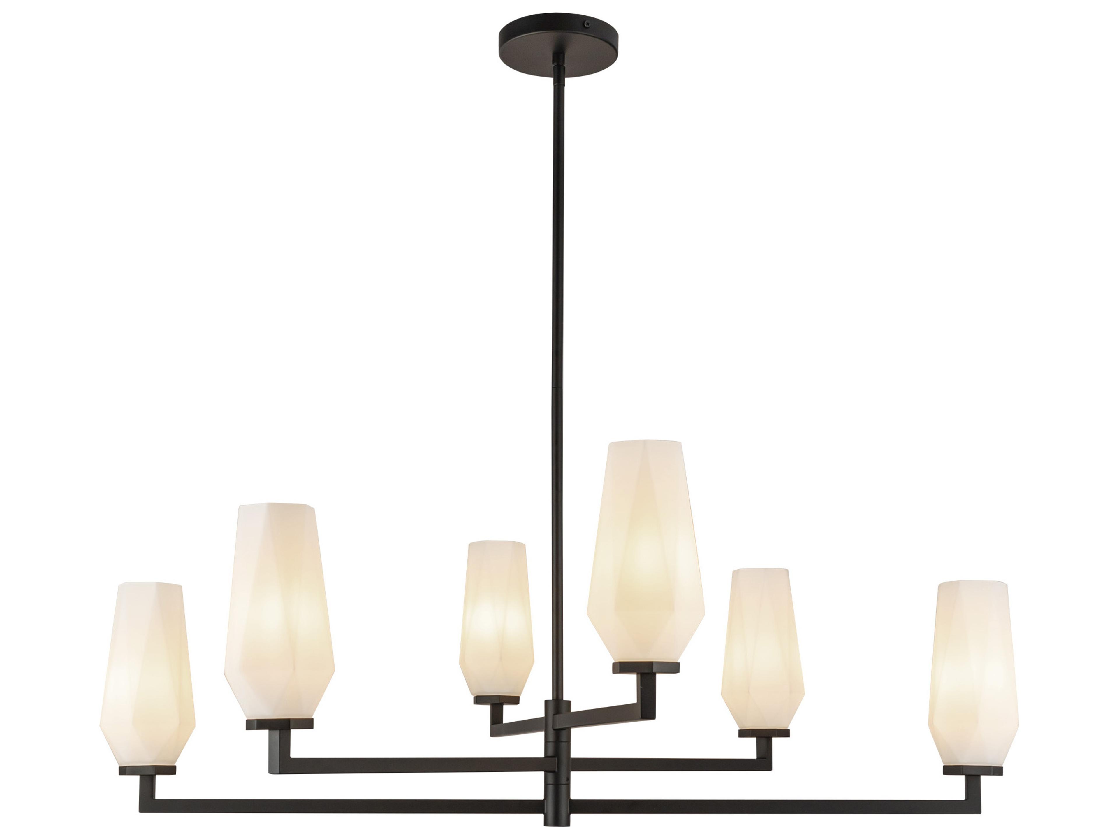 Alora Mood Krysta 6-Light Matte Black Geometric Chandelier