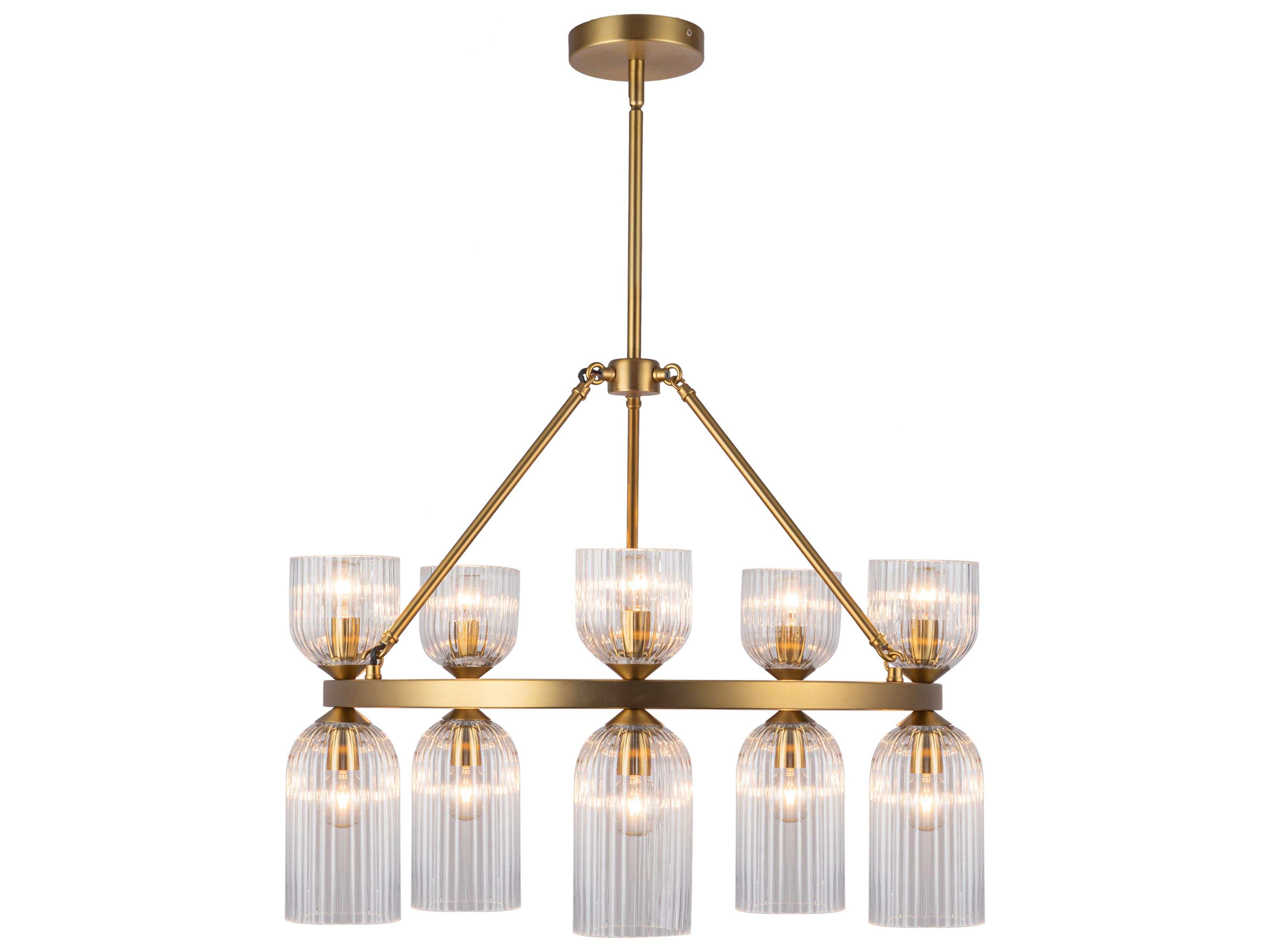 Alora Mood Nelly 10-Light Brushed Gold Geometric Chandelier