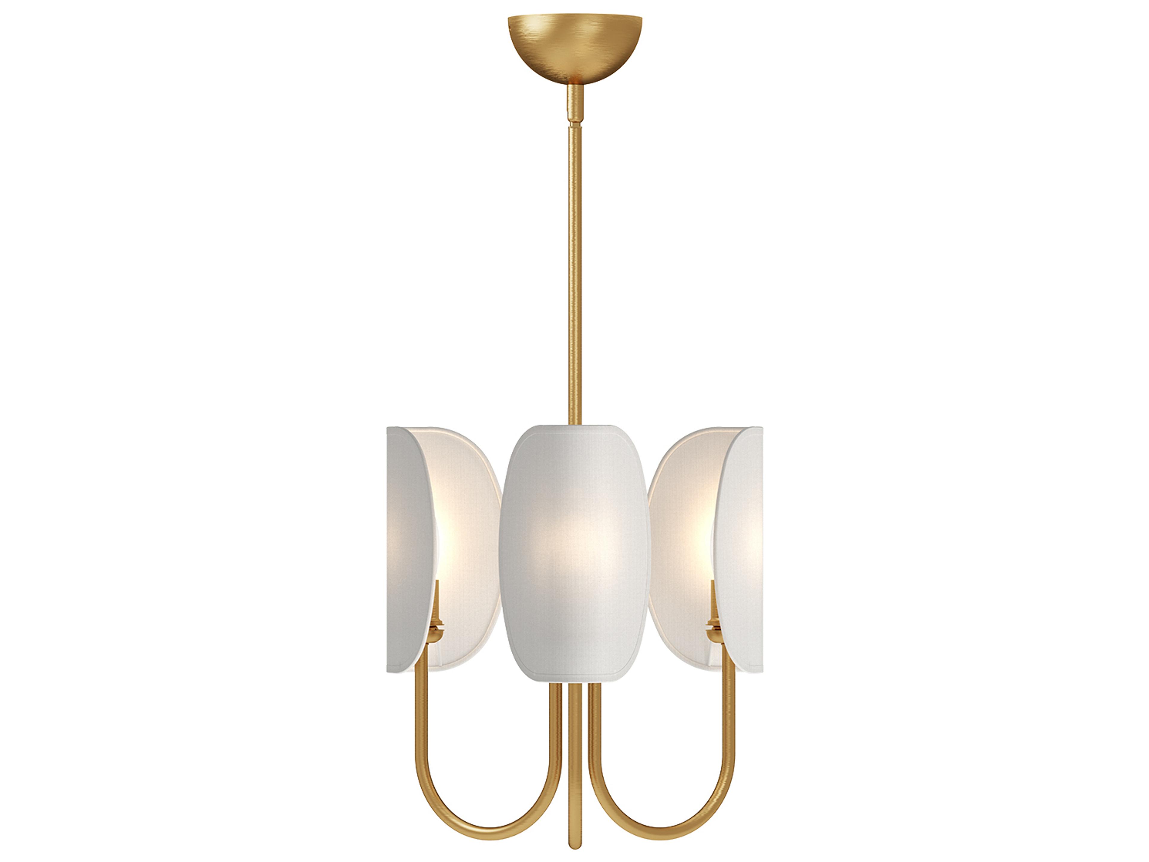 Alora Mood Seno 3-Light Aged Gold White Geometric Chandelier