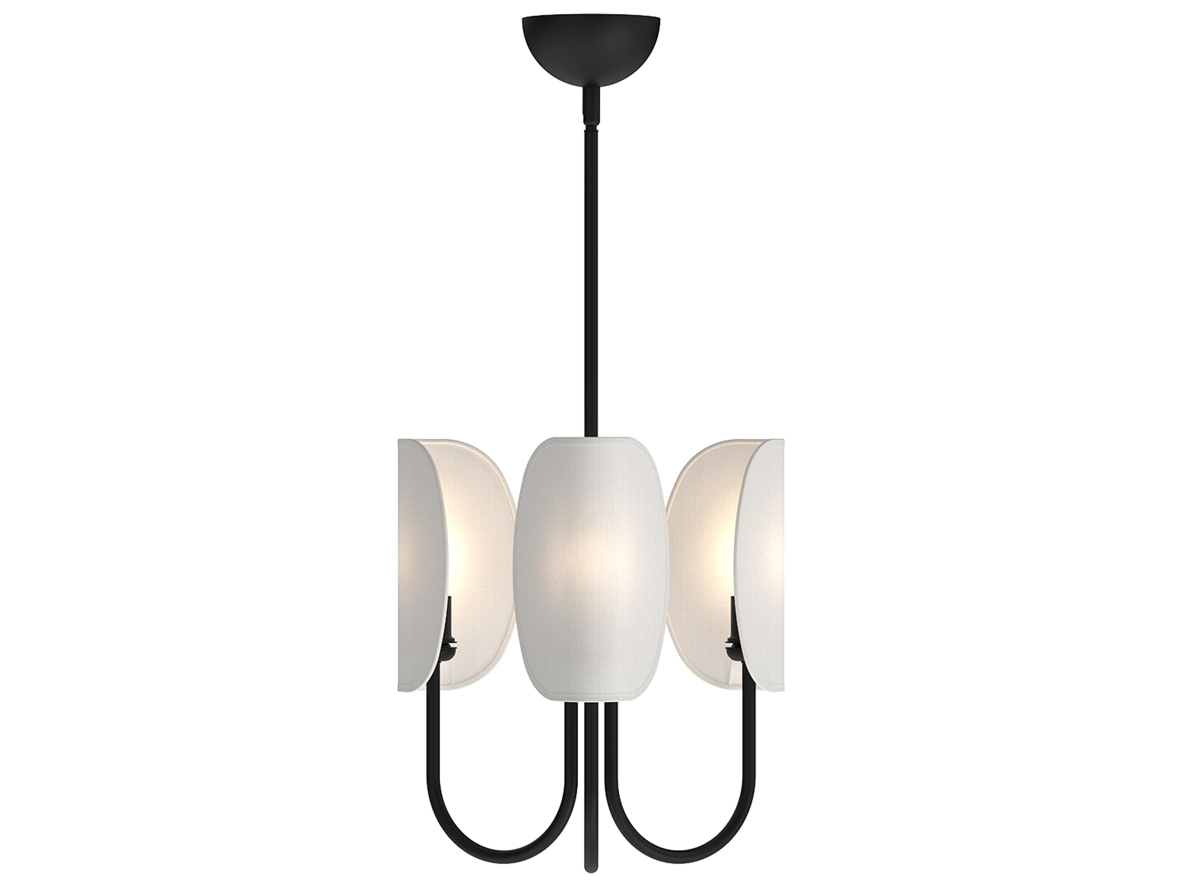 Alora Mood Seno 3-Light Matte Black Geometric Chandelier