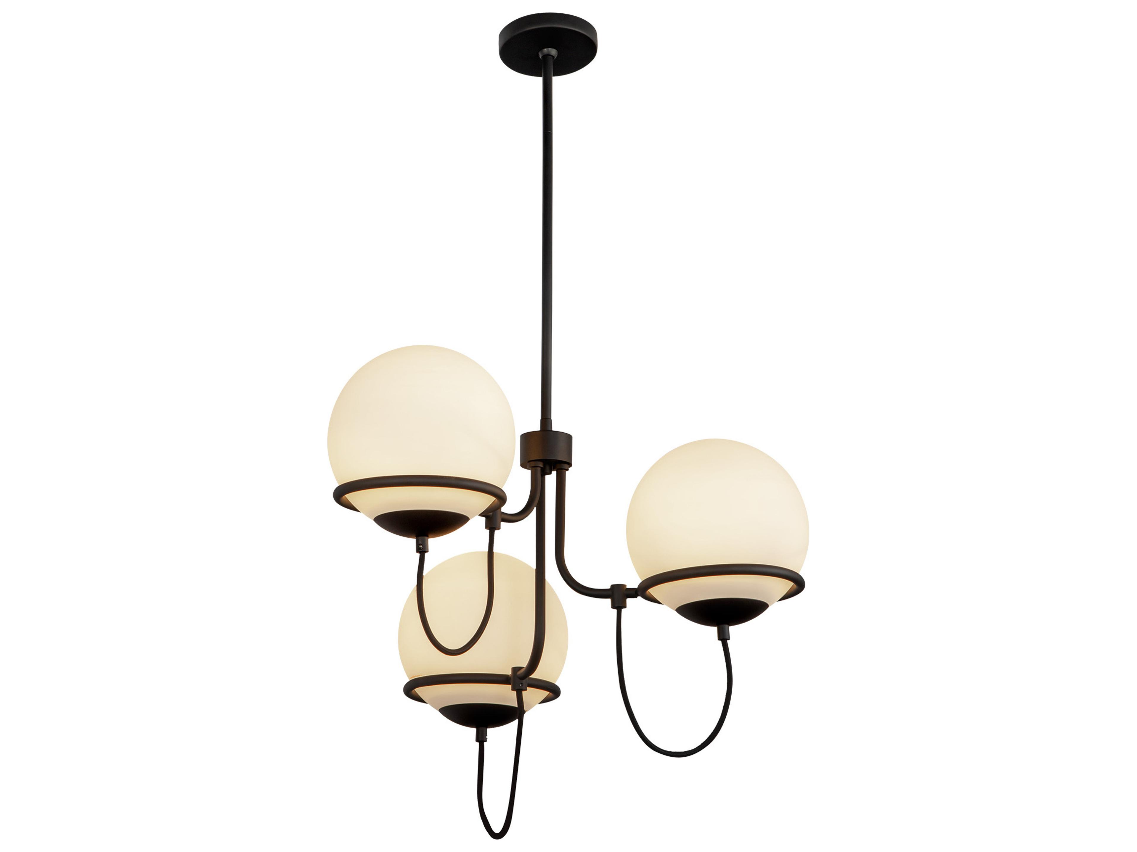 Alora Mood Alba 3-Light Matte Black Globe Chandelier