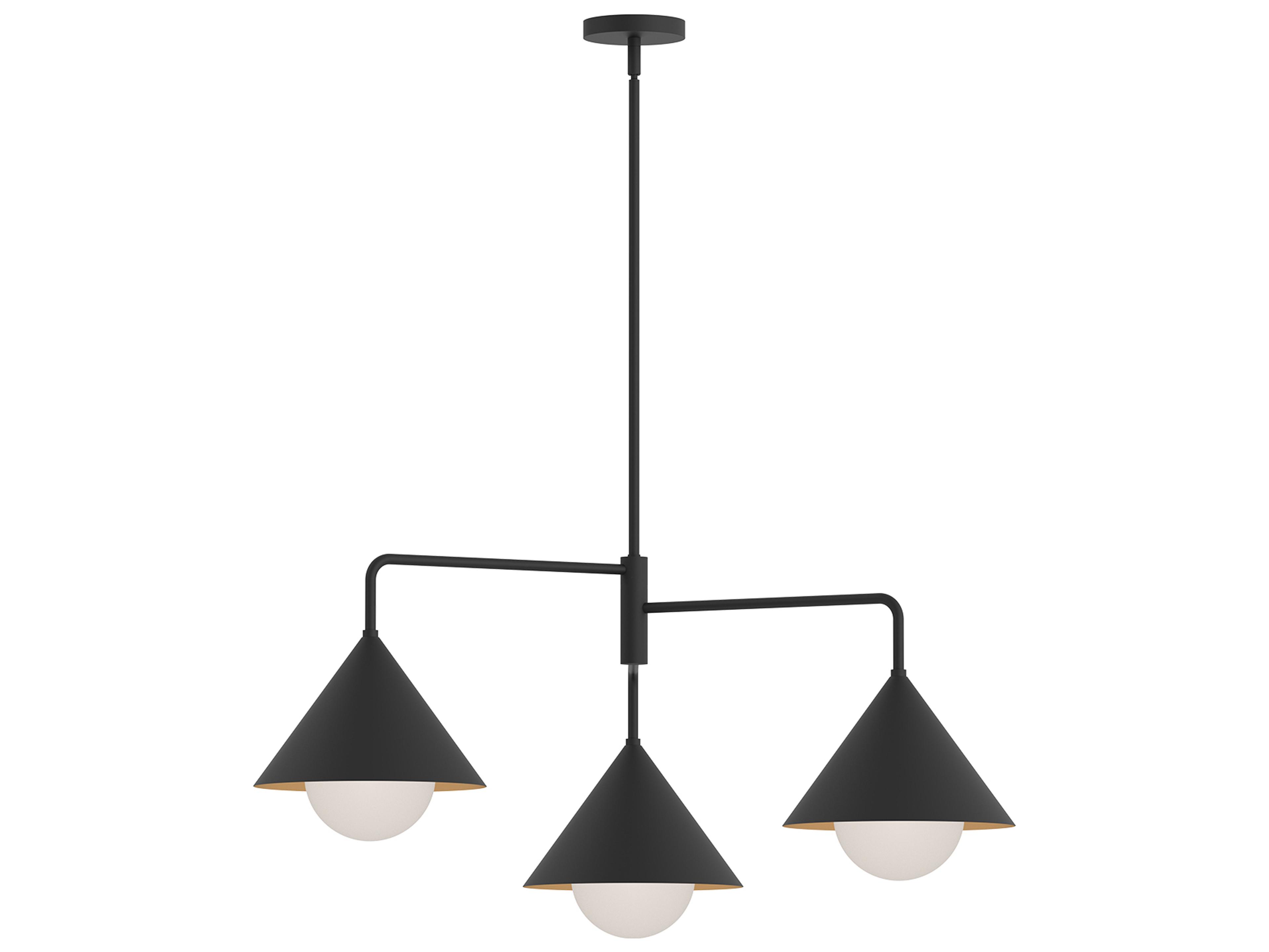 Alora Mood Remy 3-Light Matte Black Geometric Chandelier