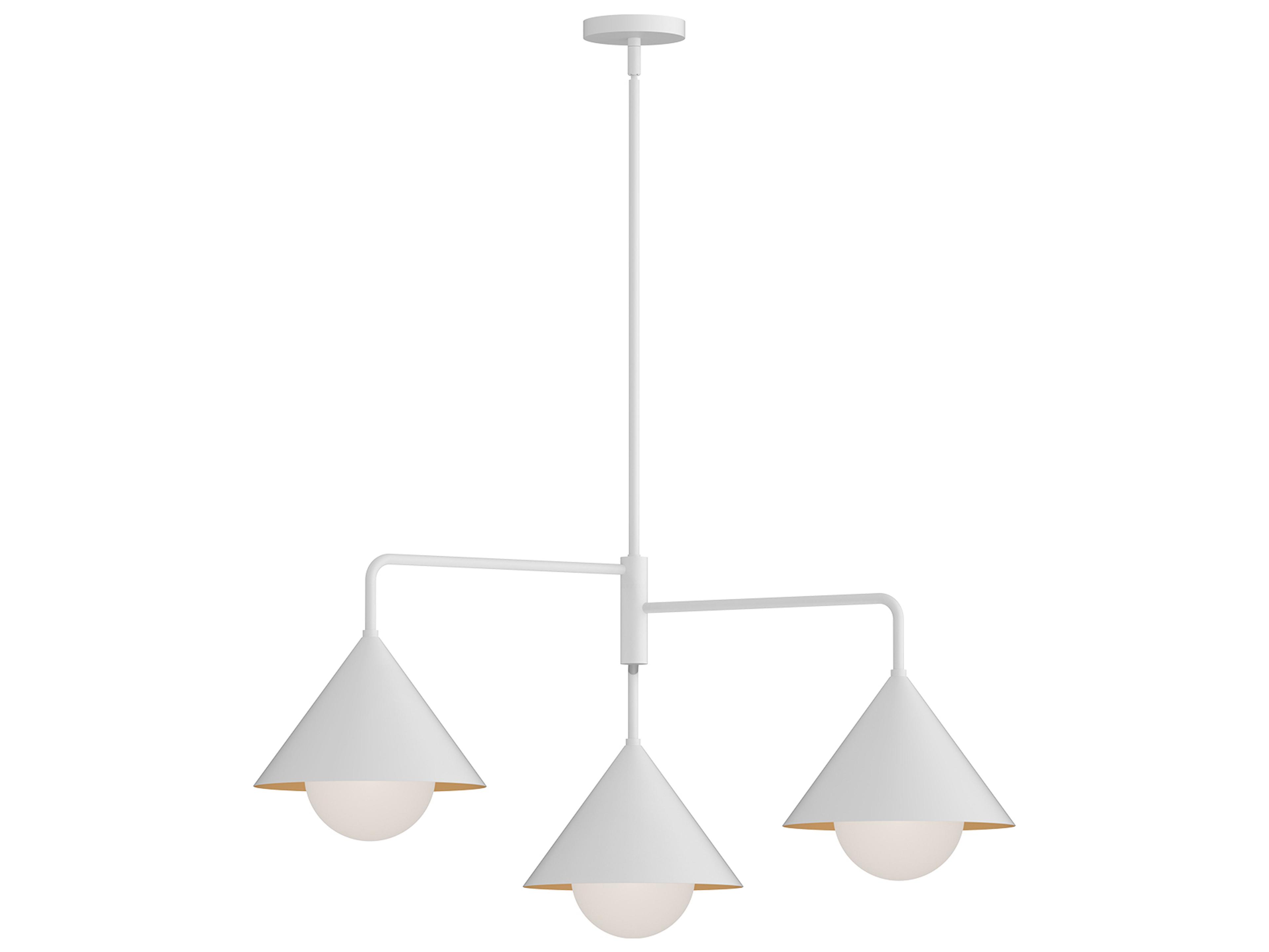 Alora Mood Remy 3-Light White Geometric Chandelier