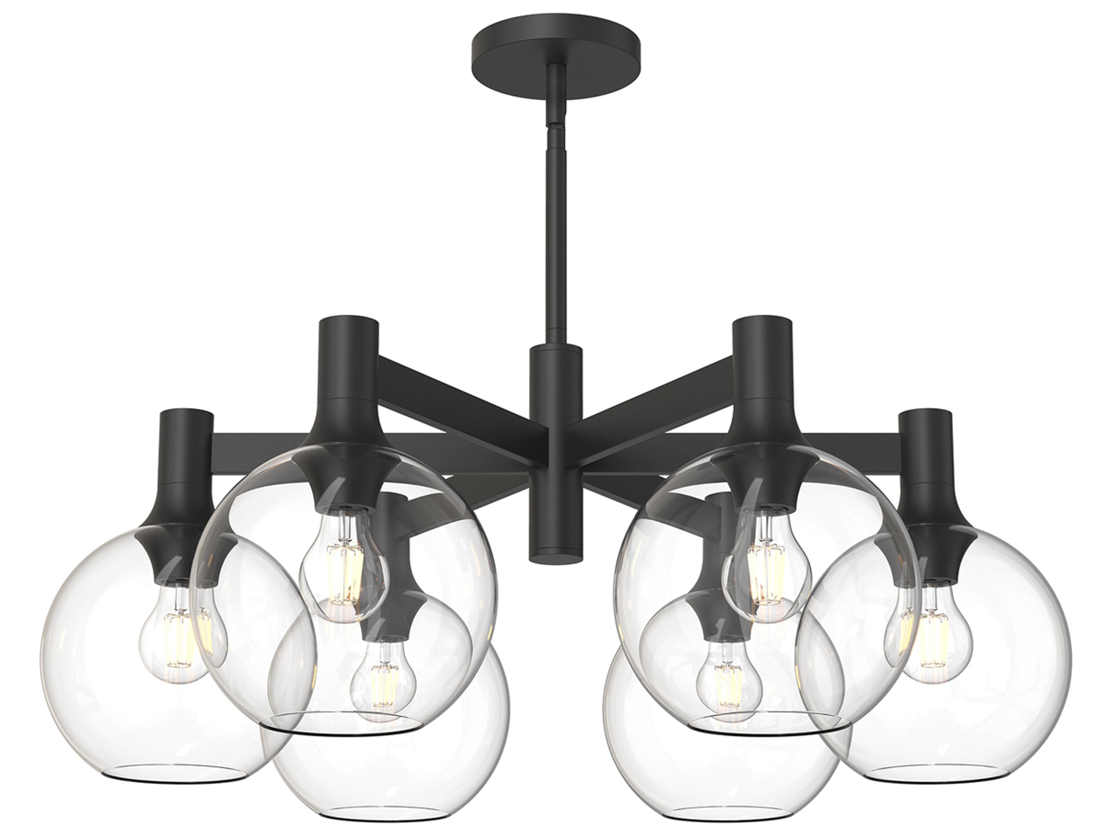 Alora Mood Castilla 6-Light Matte Black Globe Chandelier
