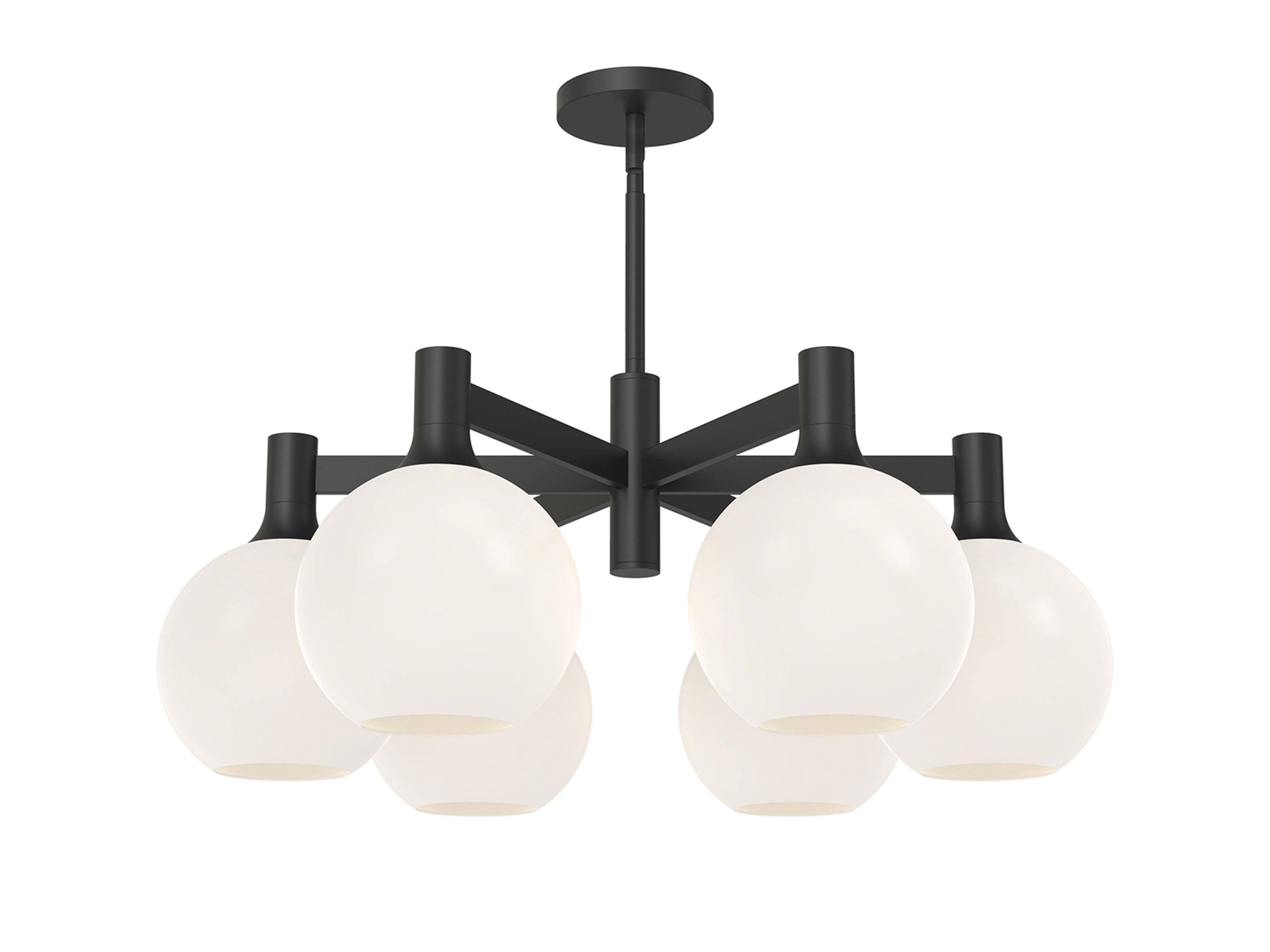 Alora Mood Castilla 6-Light Matte Black Globe Chandelier