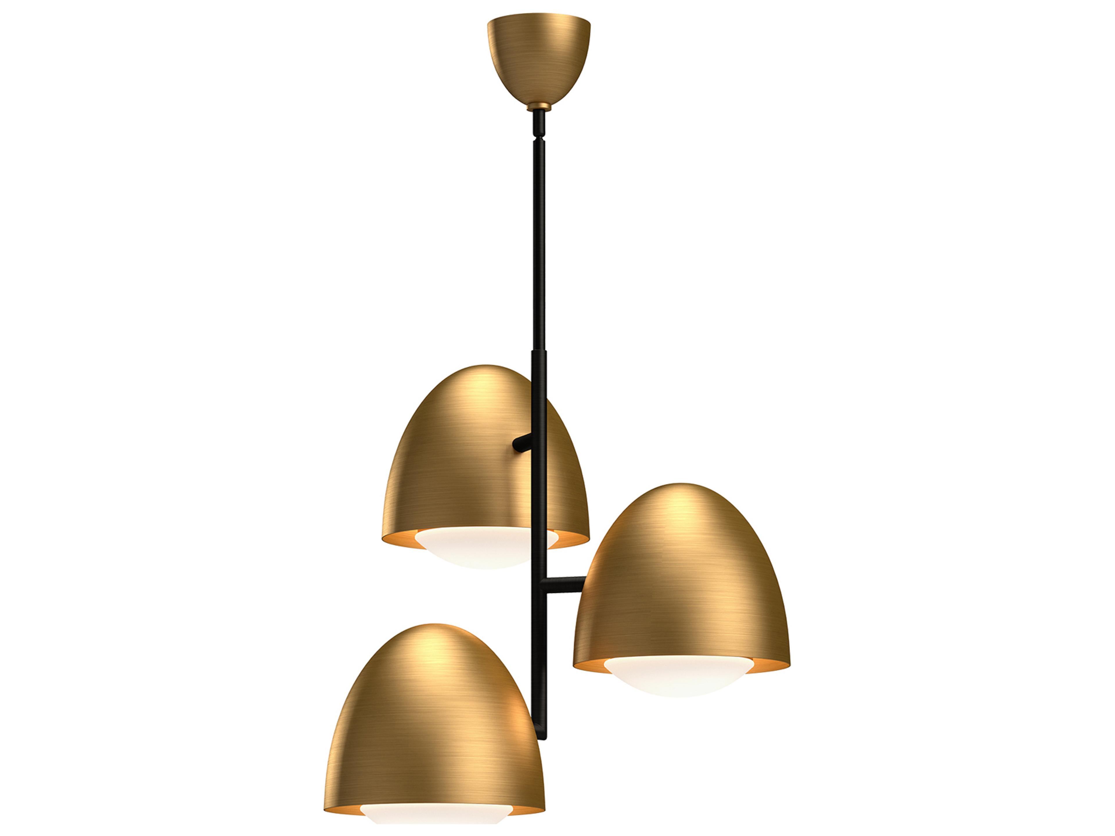 Alora Mood Kenji 3-Light Aged Gold Dome Chandelier