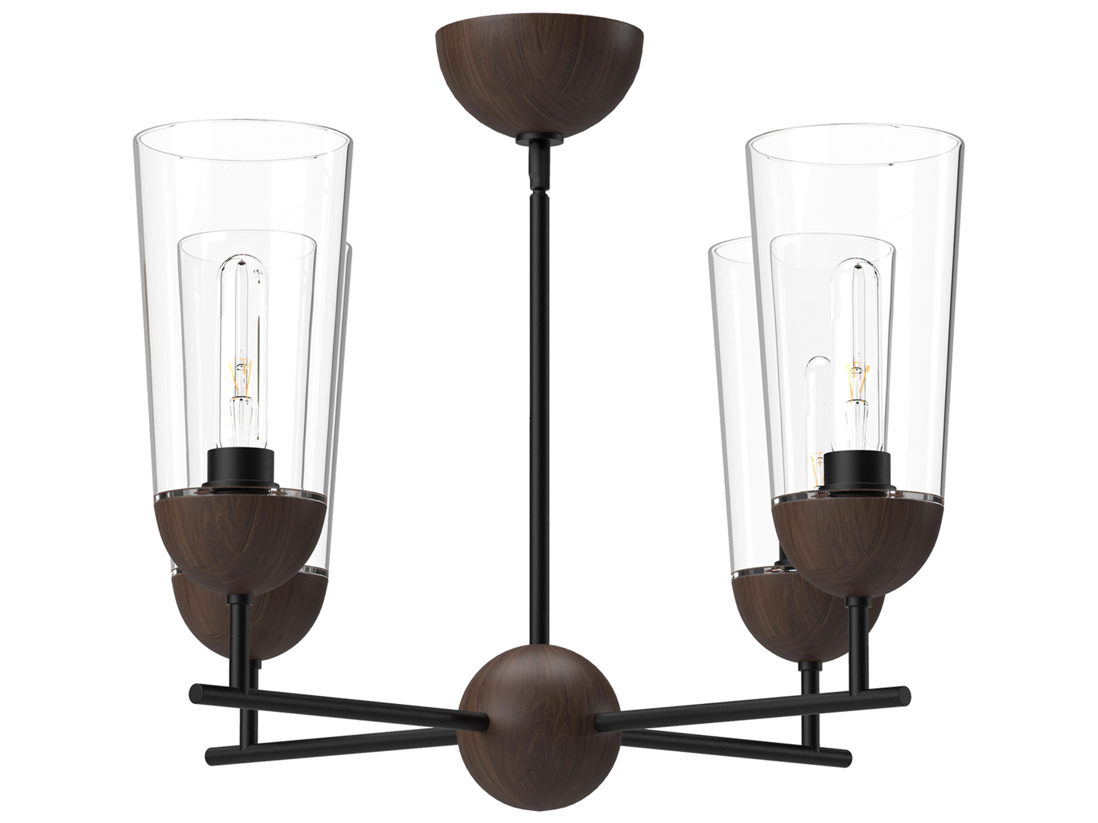 Alora Mood Emil 4-Light Matte Black Geometric Chandelier