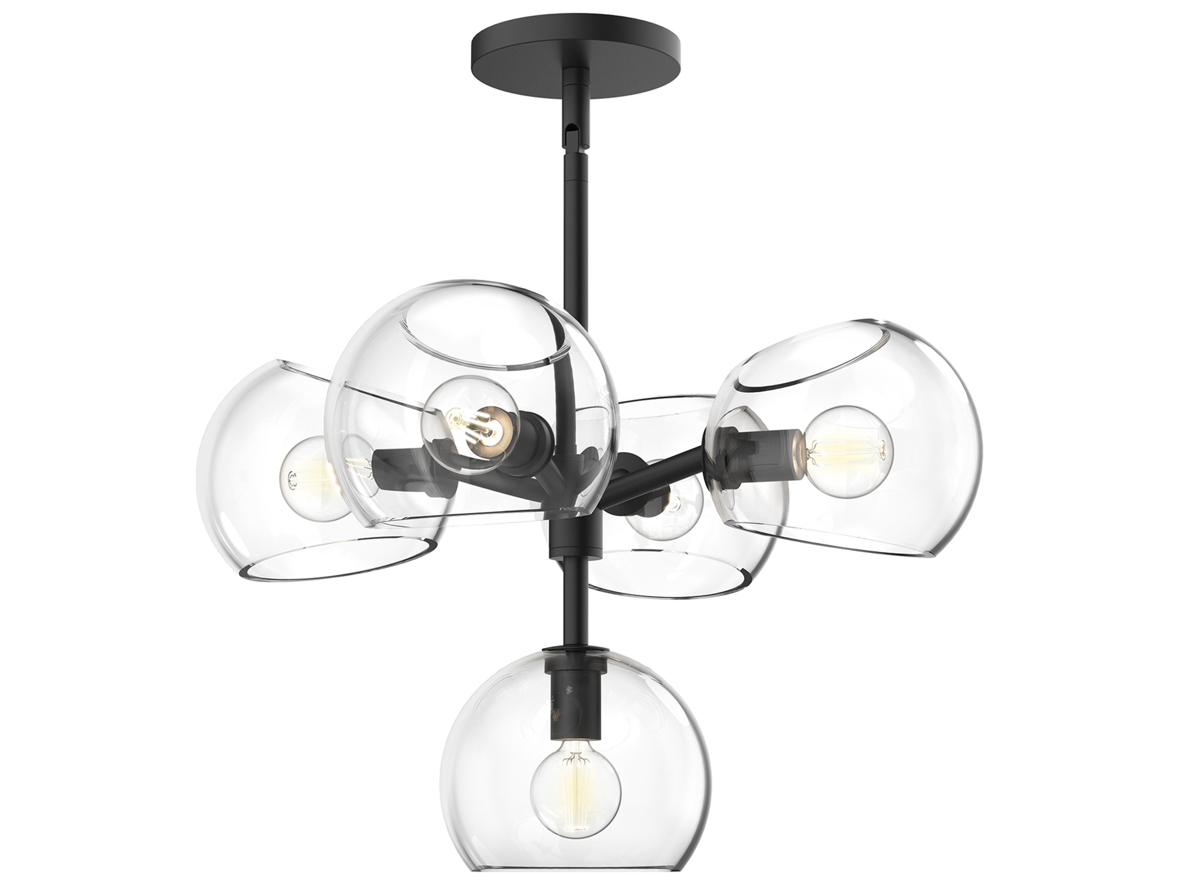 Alora Mood Willow 5-Light Matte Black Globe Chandelier